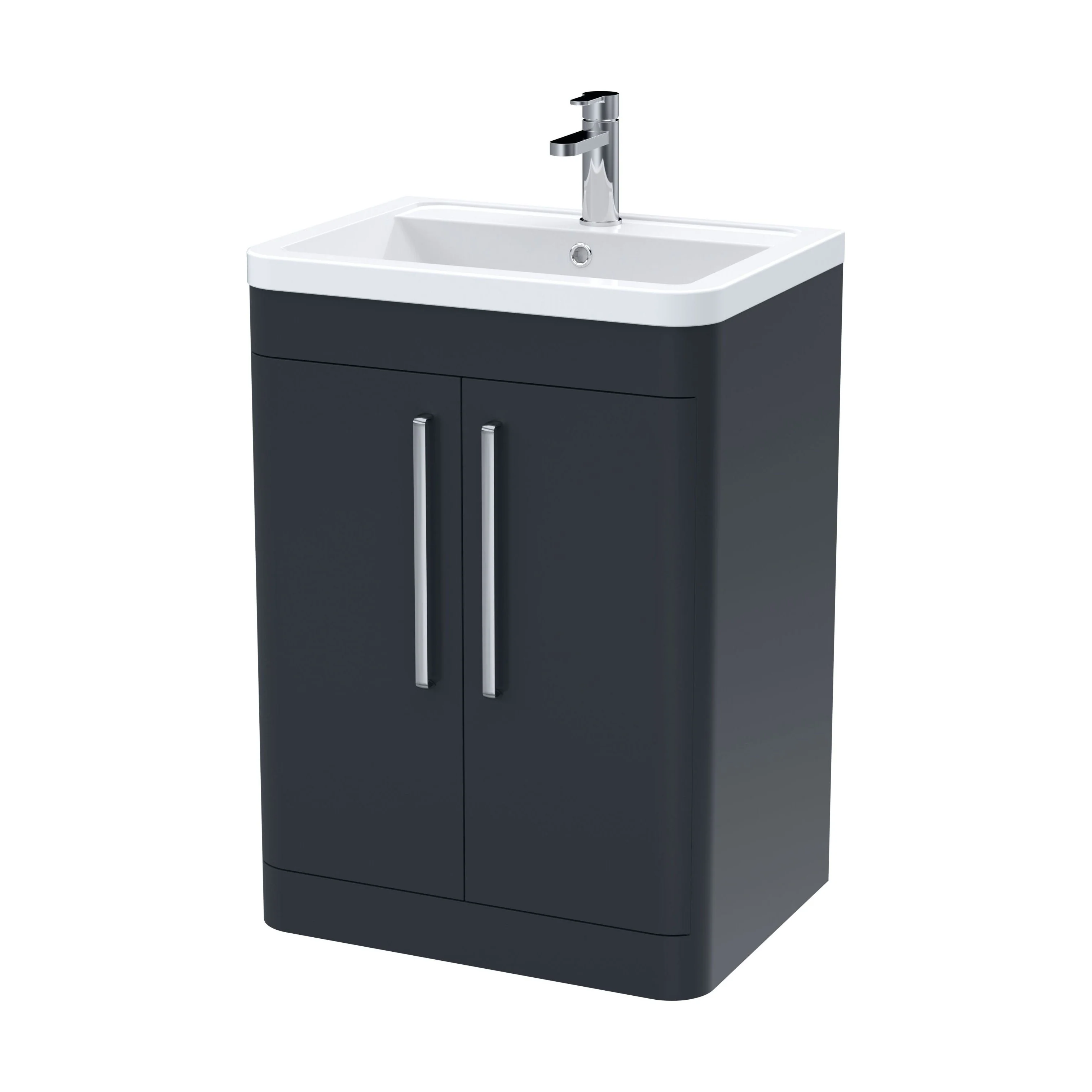 Aldershawe Modern Bathroom Floor Standing 2 Soft Close Door Vanity Basin Unit - Choice of Basin, Colour and Size - Image 23