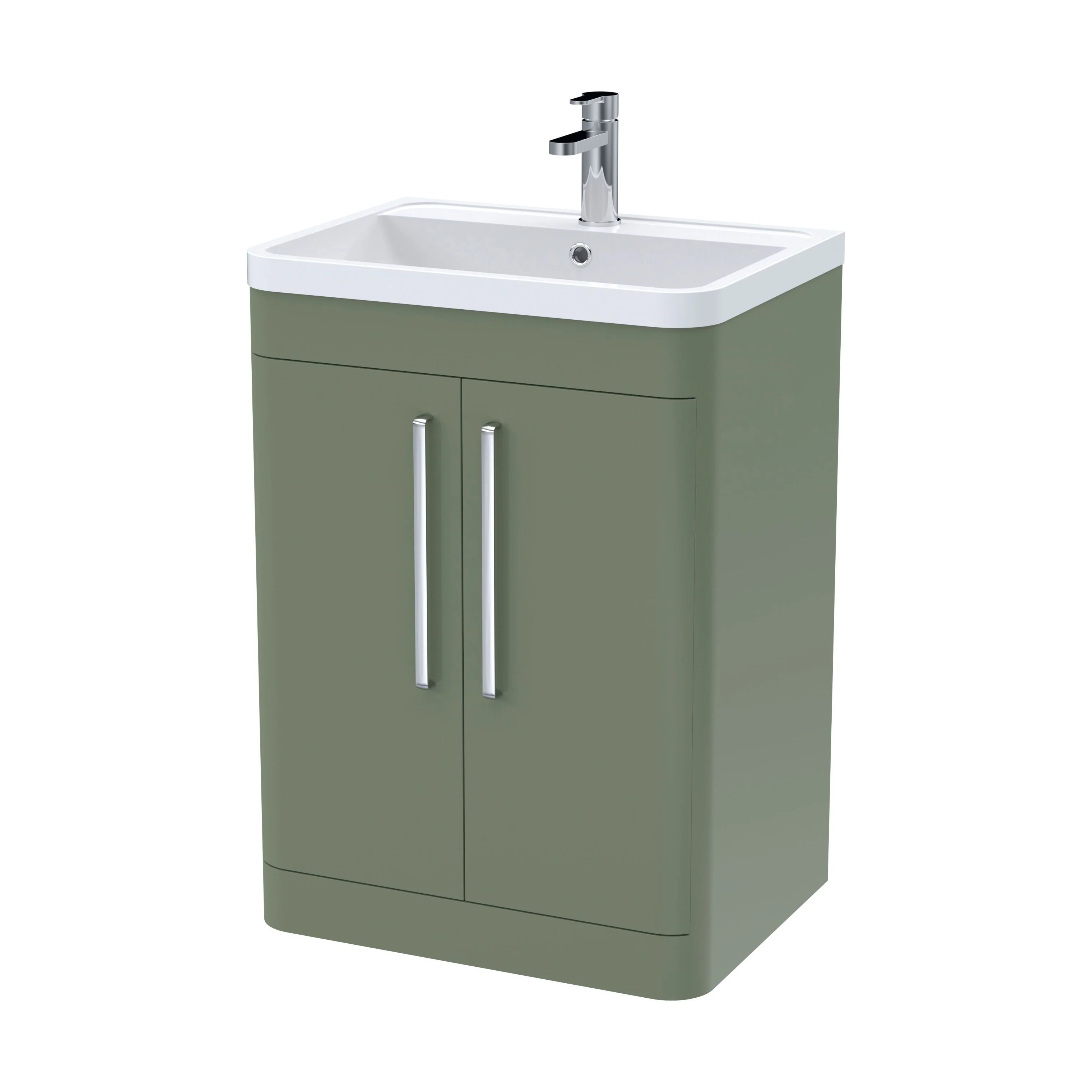 Aldershawe Modern Bathroom Floor Standing 2 Soft Close Door Vanity Basin Unit - Choice of Basin, Colour and Size - Image 32