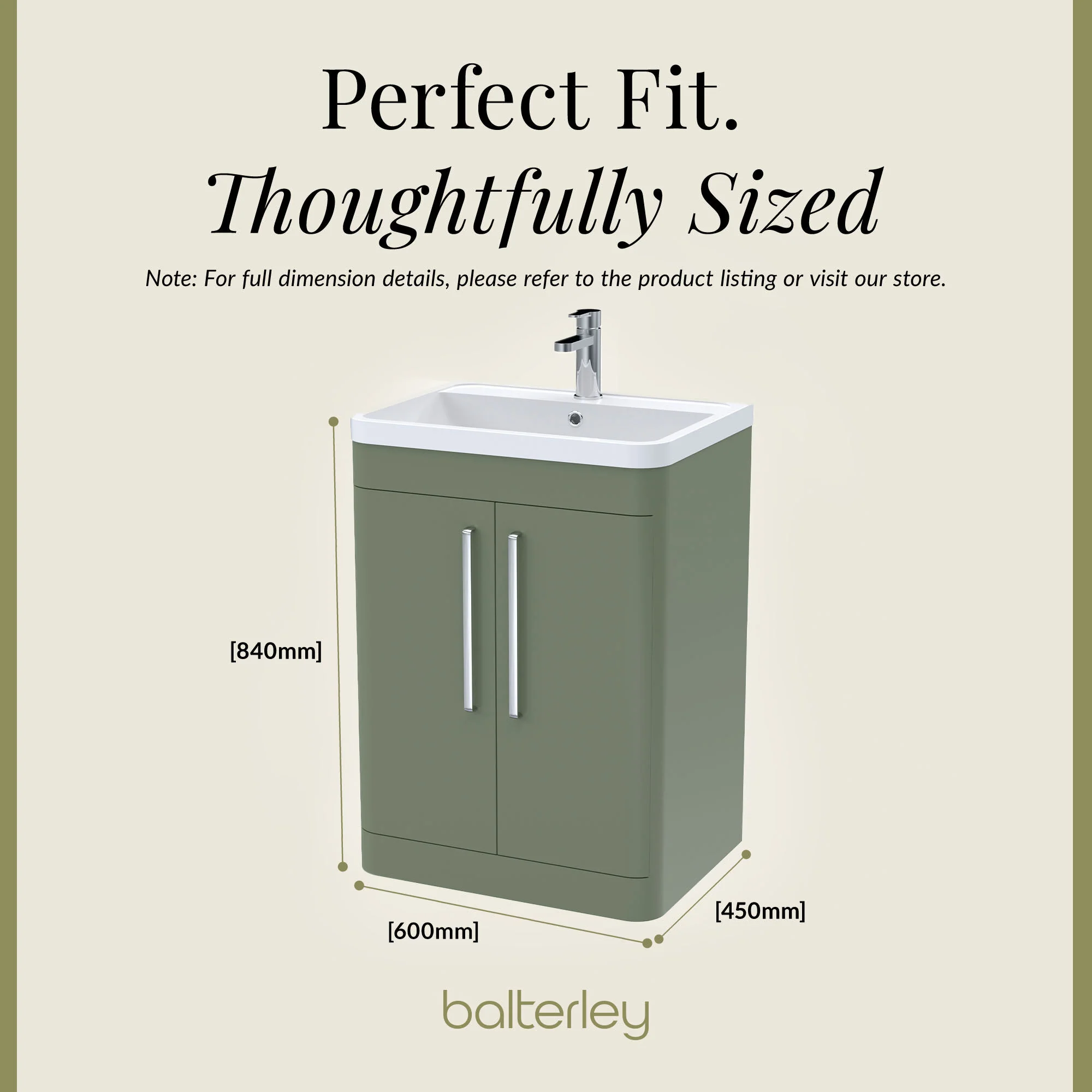 Aldershawe Modern Bathroom Floor Standing 2 Soft Close Door Vanity Basin Unit - Choice of Basin, Colour and Size - Image 40