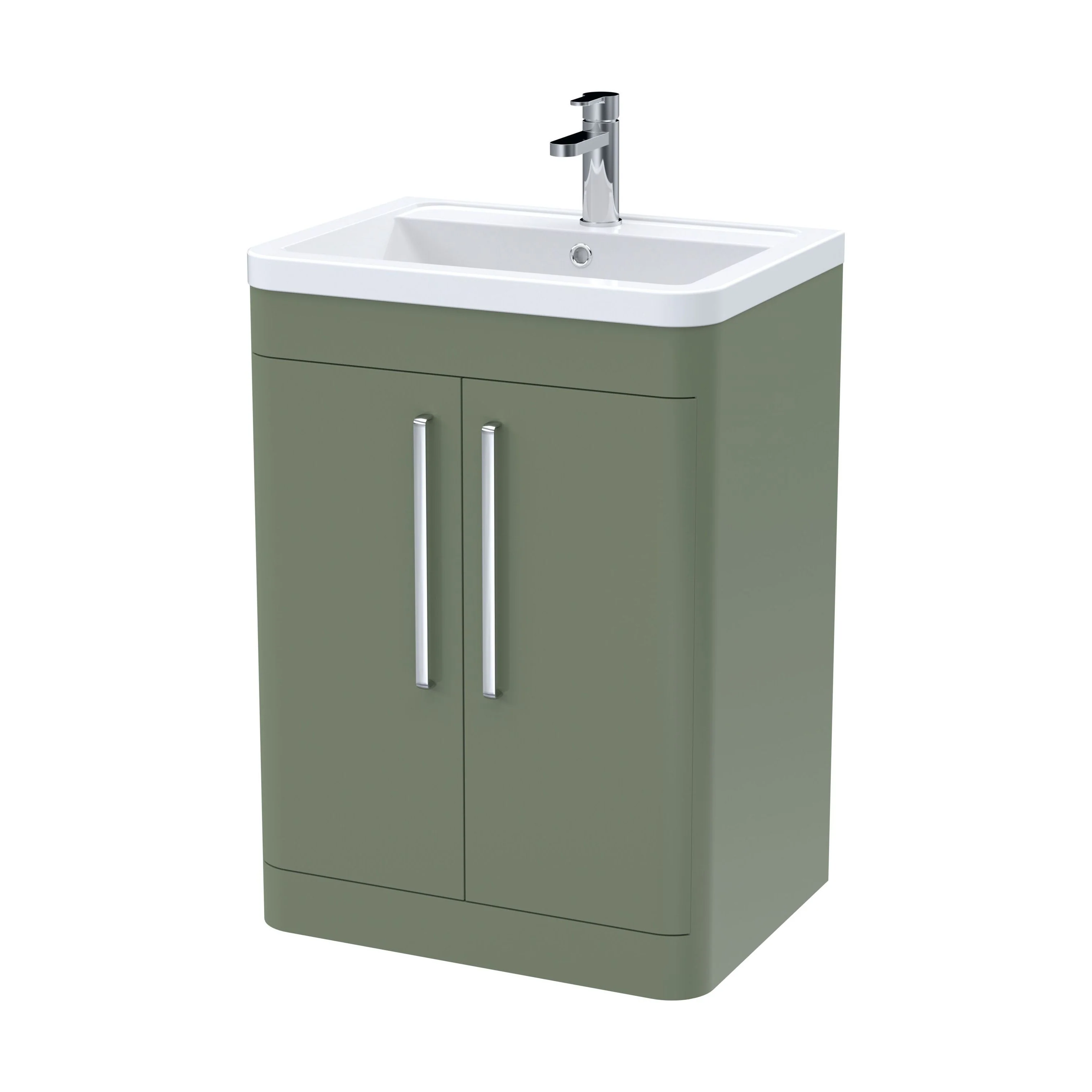 Aldershawe Modern Bathroom Floor Standing 2 Soft Close Door Vanity Basin Unit - Choice of Basin, Colour and Size - Image 46