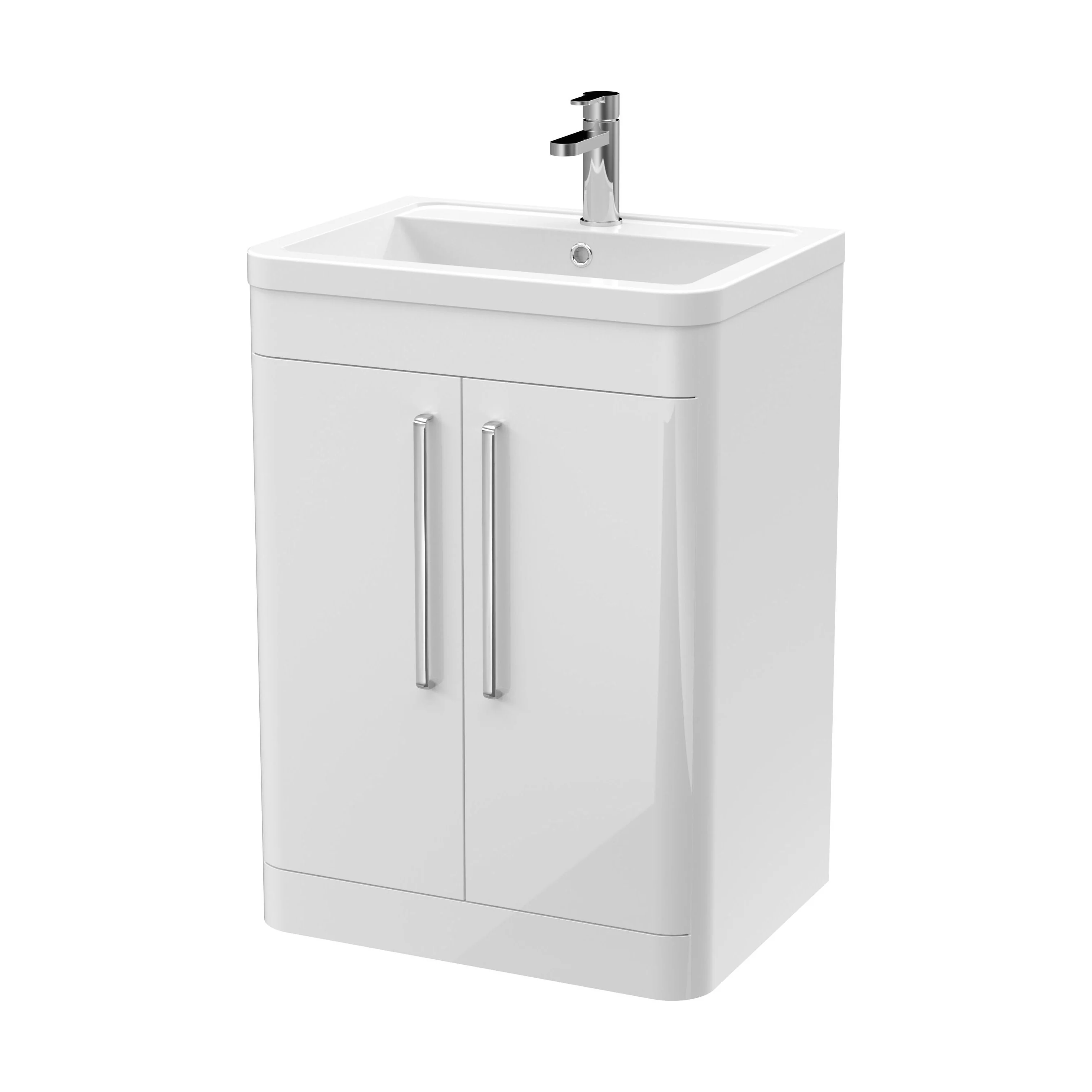 Aldershawe Modern Bathroom Floor Standing 2 Soft Close Door Vanity Basin Unit - Choice of Basin, Colour and Size - Image 8
