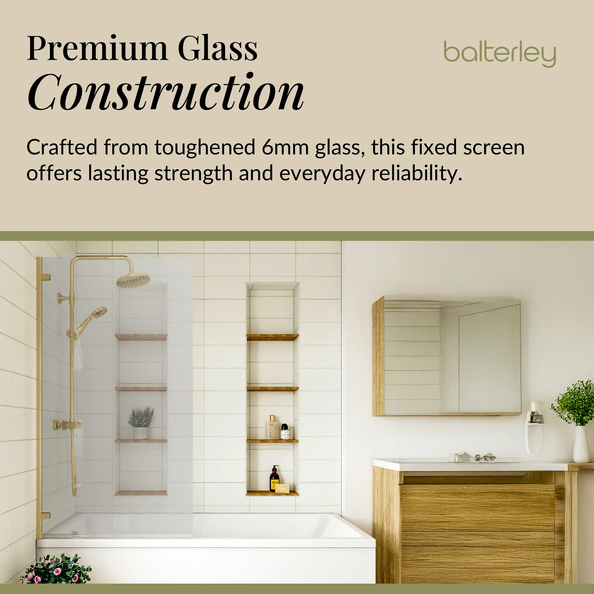 Modern Square Bath Shower Screen - Choice of Style and Finish - Image 22