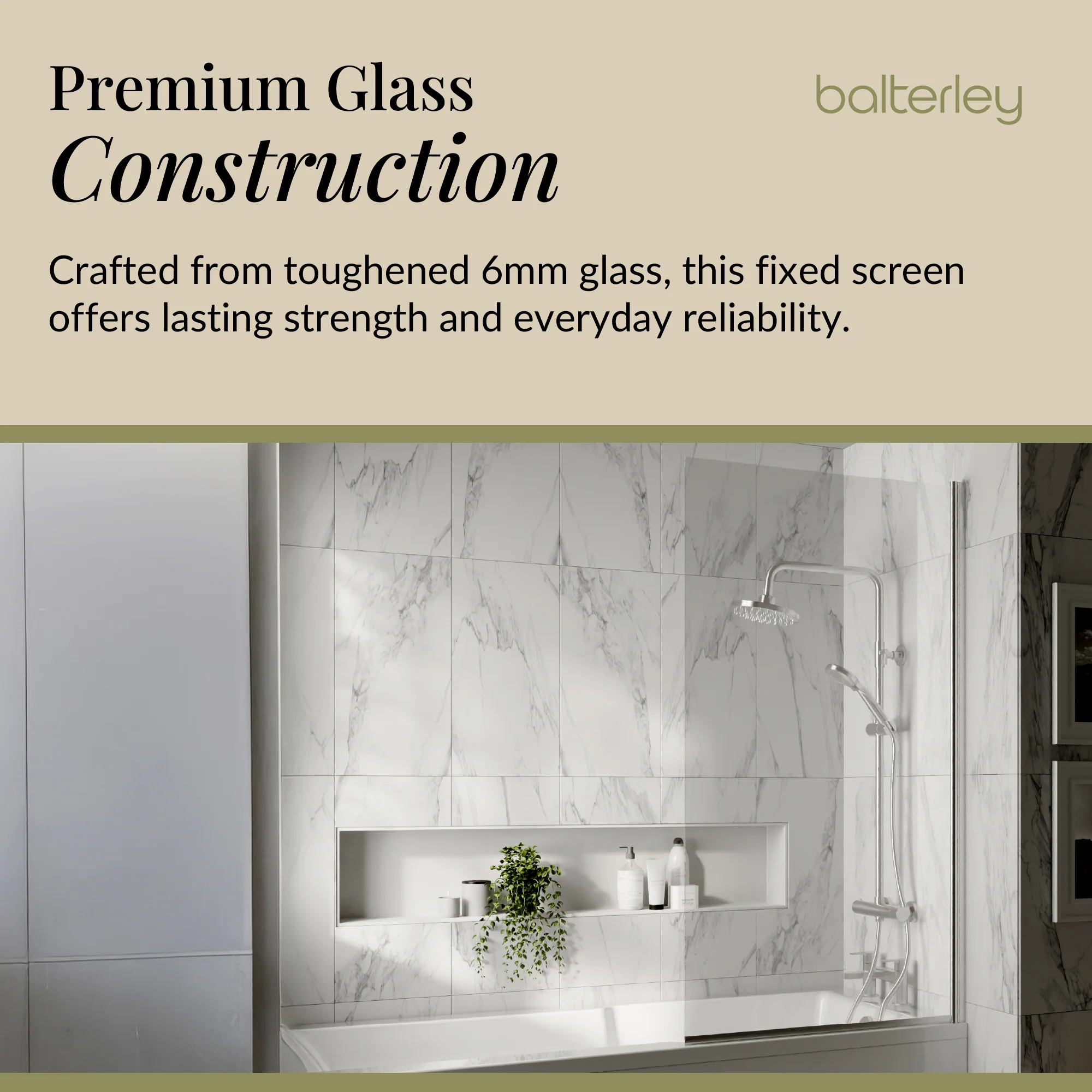 Modern Square Bath Shower Screen - Choice of Style and Finish - Image 8