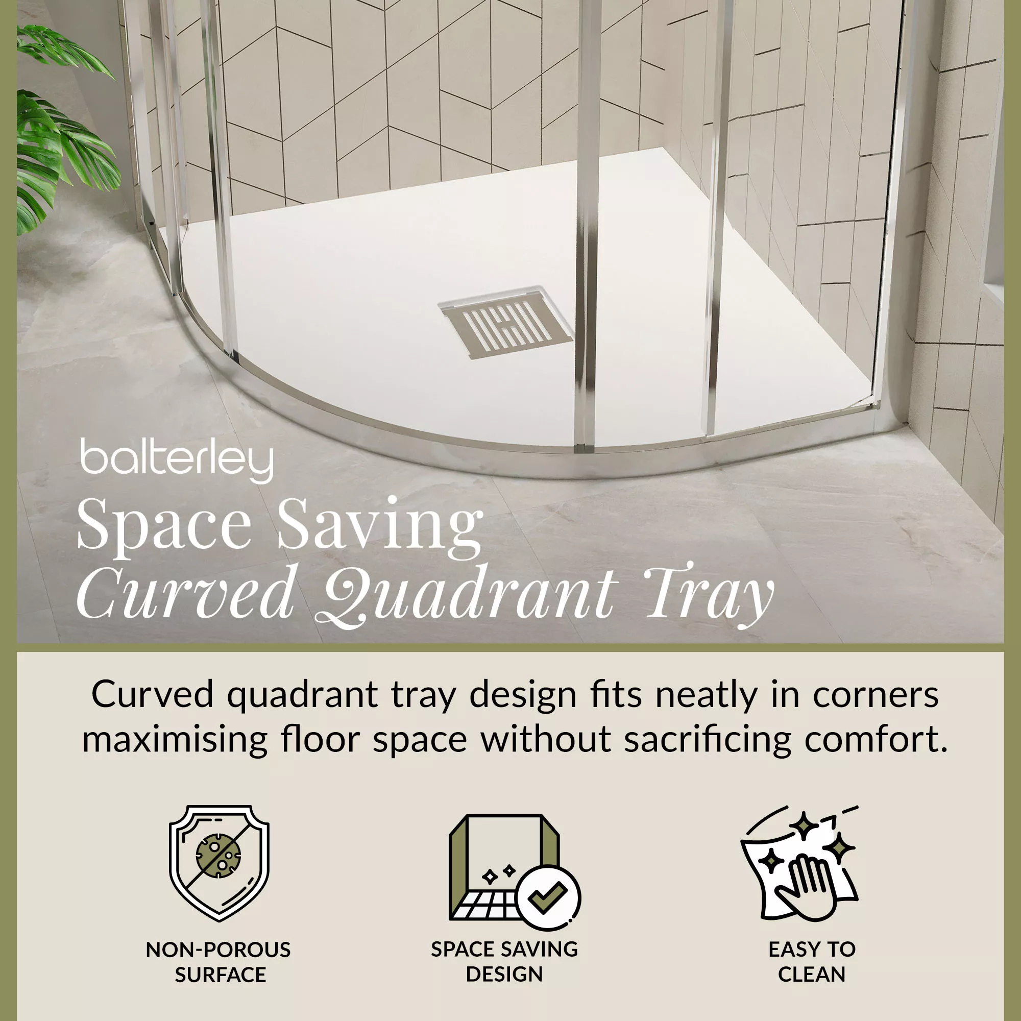 Premium Slimline Quadrant Shower Tray - Multiple Sizes and Finishes - Image 23