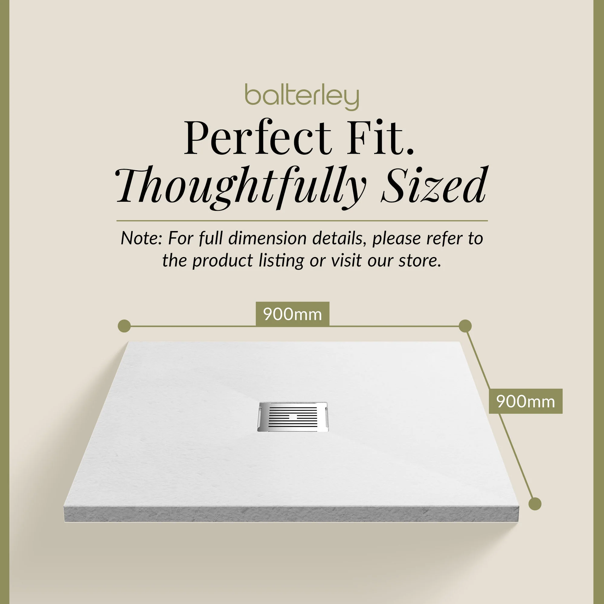 Ultra-Slim 32mm Low-Profile Square Shower Tray - Choice of Size and Finish - Image 32