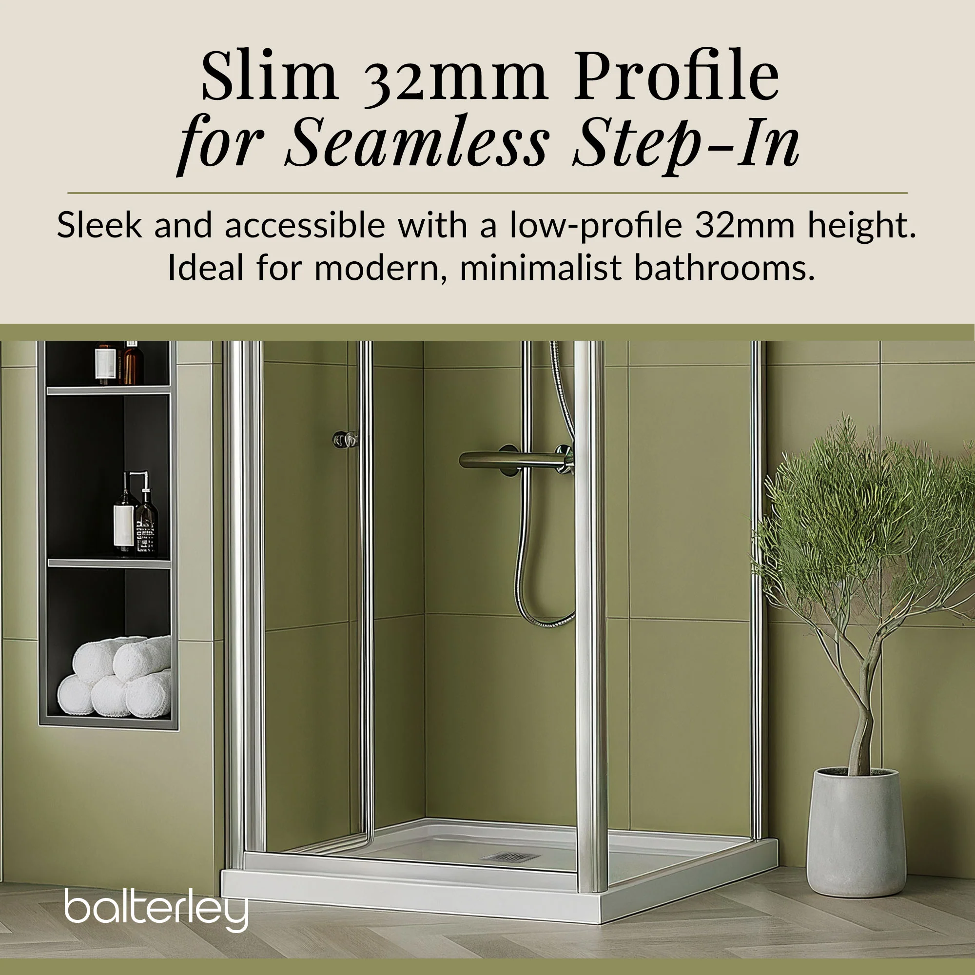 Ultra-Slim 32mm Low-Profile Square Shower Tray - Choice of Size and Finish - Image 36
