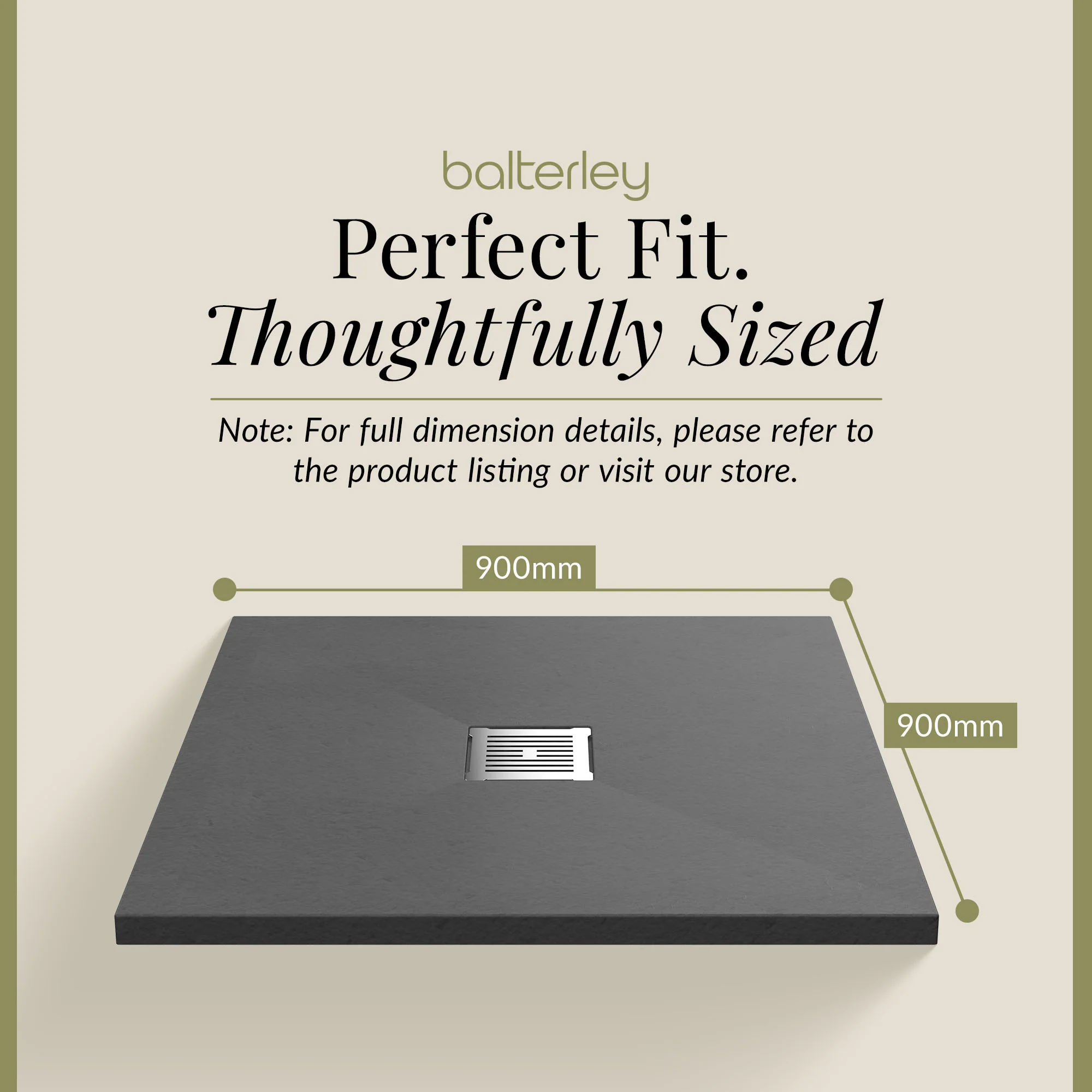 Ultra-Slim 32mm Low-Profile Square Shower Tray - Choice of Size and Finish - Image 43