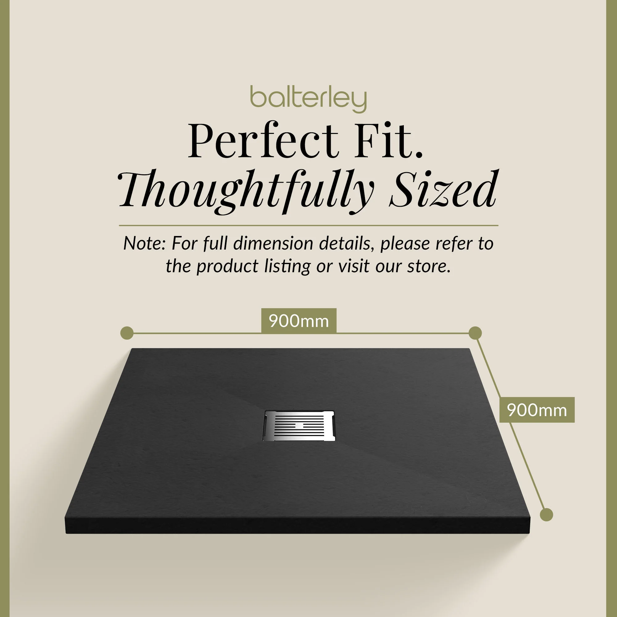 Ultra-Slim 32mm Low-Profile Square Shower Tray - Choice of Size and Finish - Image 60