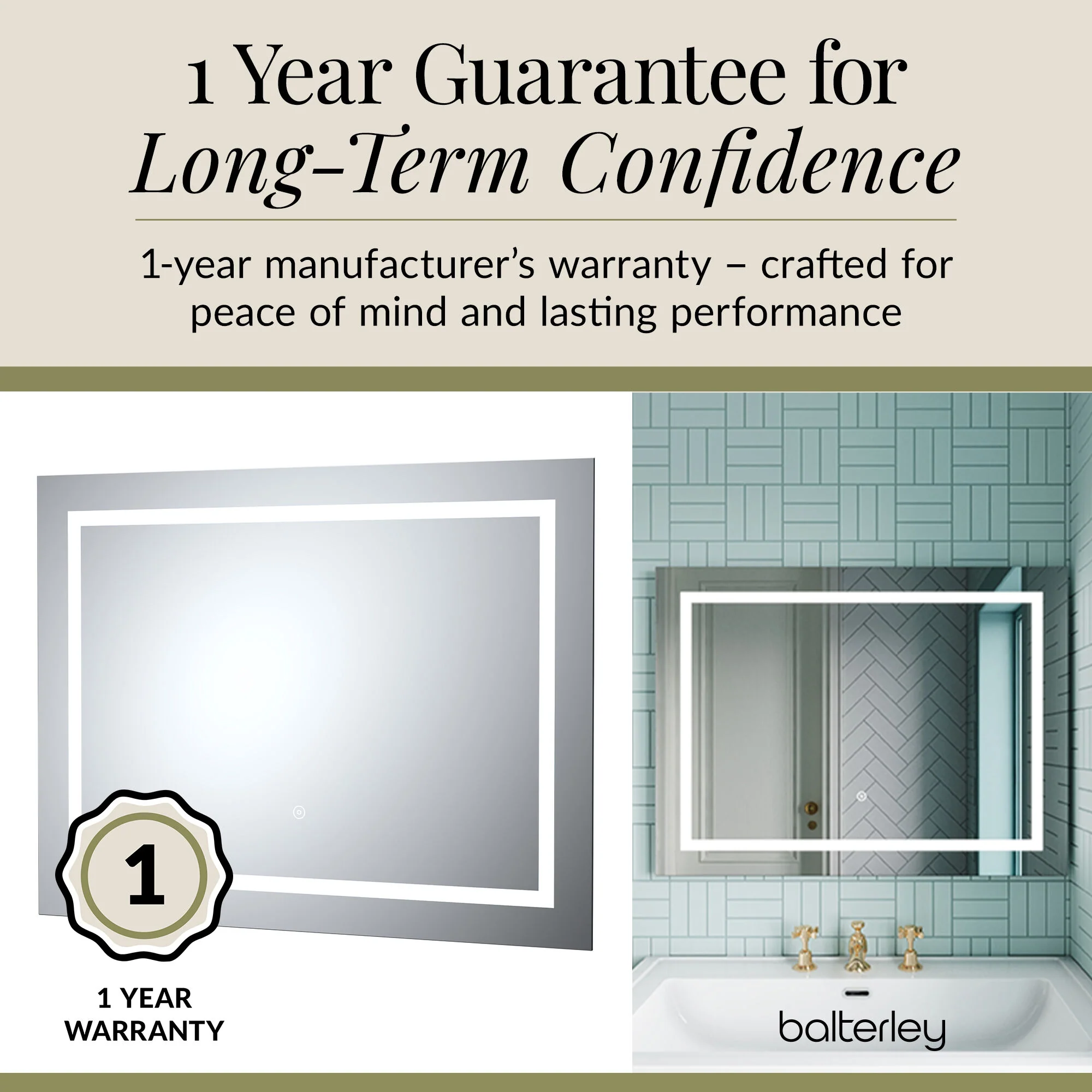 Rectangular Landscape LED Illuminated Touch Sensor Mirror with Demister, 800mm x 500mm - Image 7