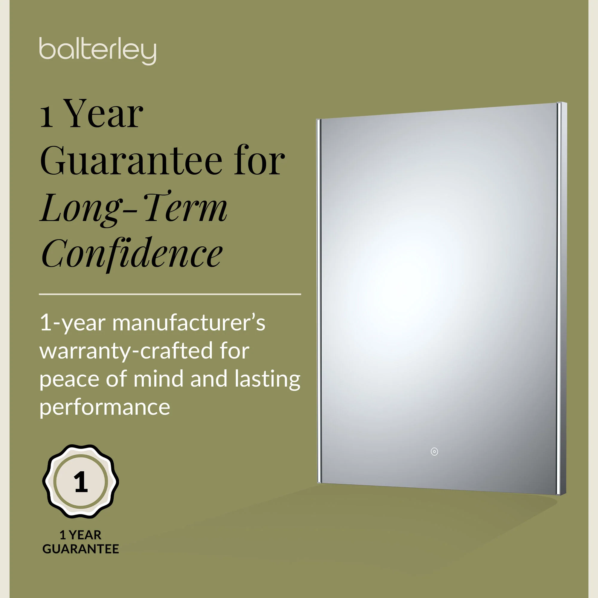 Rectangular LED Ambient Illuminated Touch Sensor Mirror with Demister, 800mm x 600mm - Image 6