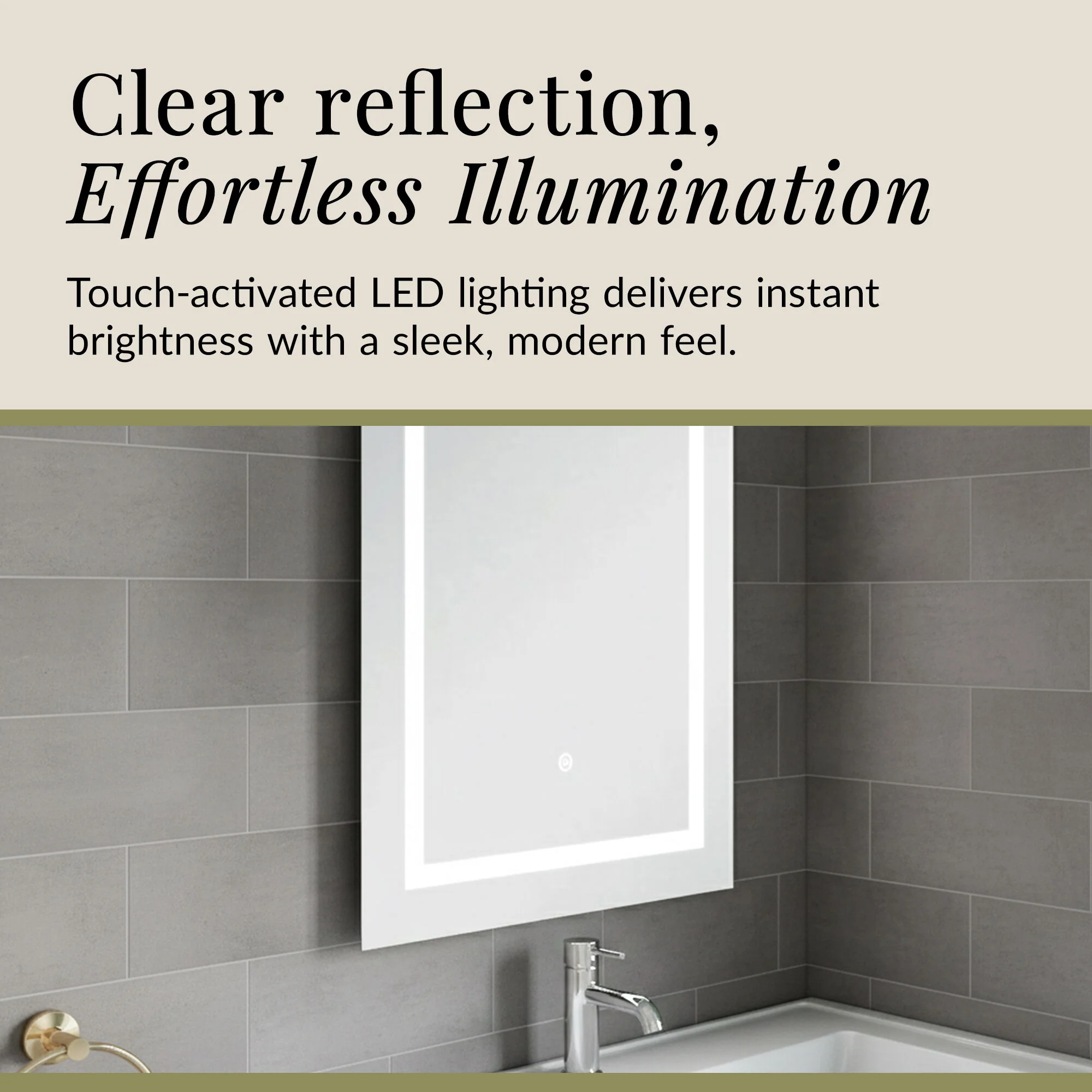 Rectangular LED Framed Illuminated Touch Sensor Mirror with Demister, 700mm x 500mm - Image 5