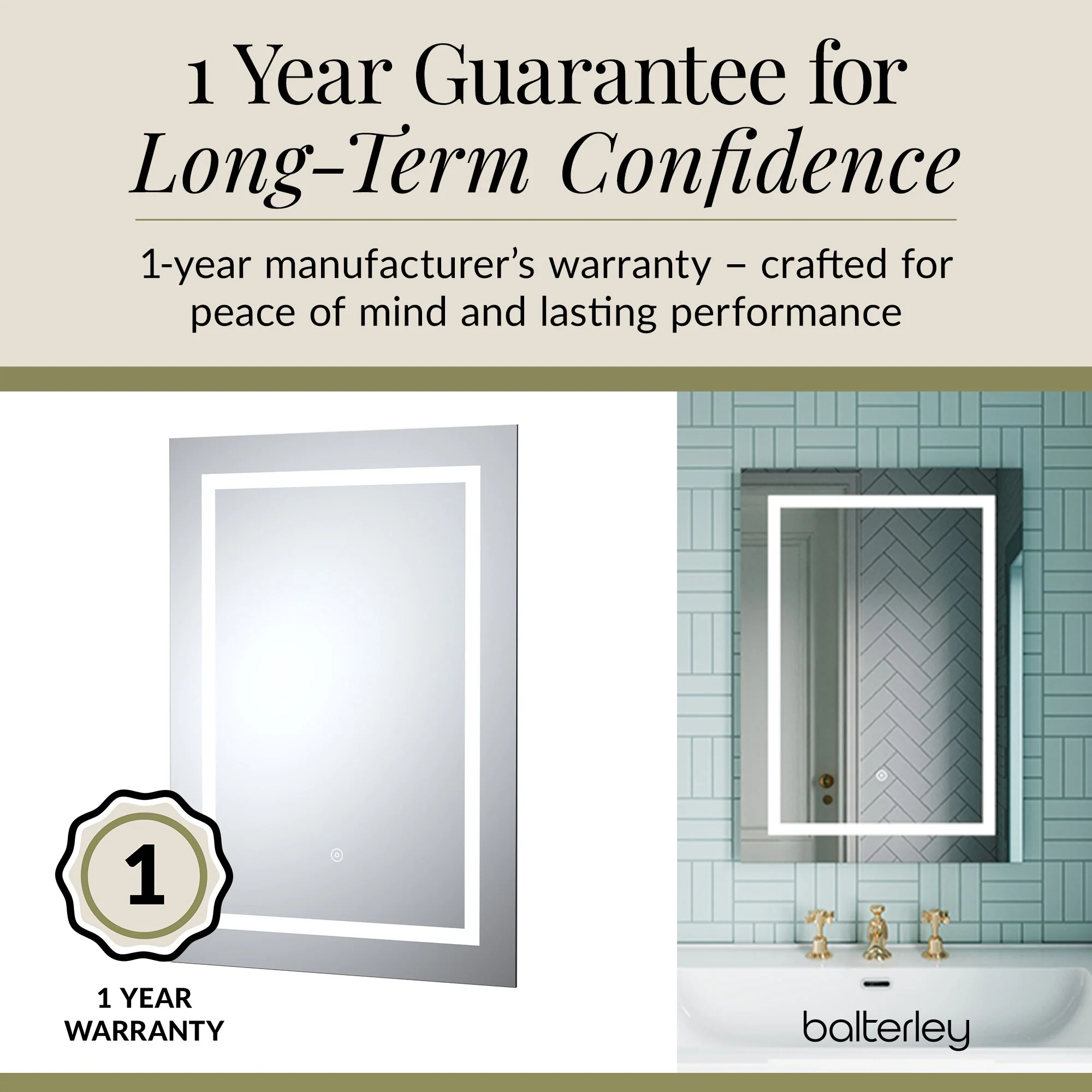 Rectangular LED Framed Illuminated Touch Sensor Mirror with Demister, 700mm x 500mm - Image 9