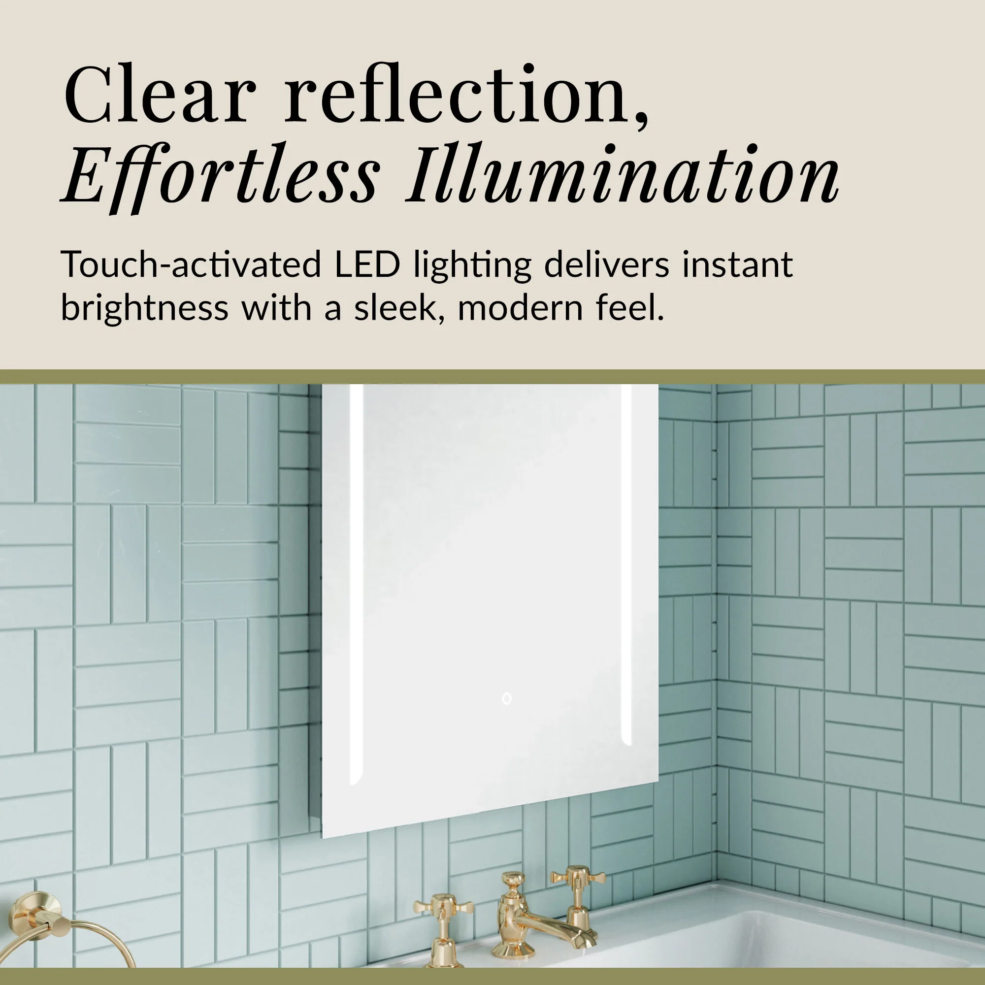 Rectangular LED Illuminated Touch Sensor Mirror with Demister, 700mm x 500mm - Image 9