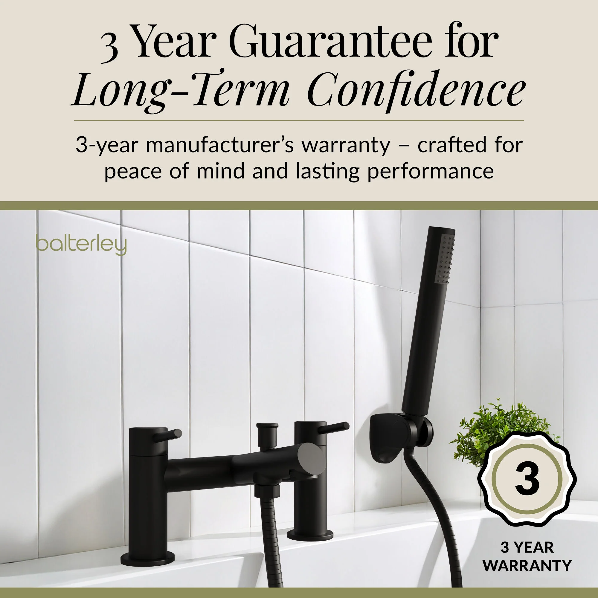 Wetley Round Minimalist Bath Shower Mixer Tap with Shower Kit - Choice of Finish - Image 18