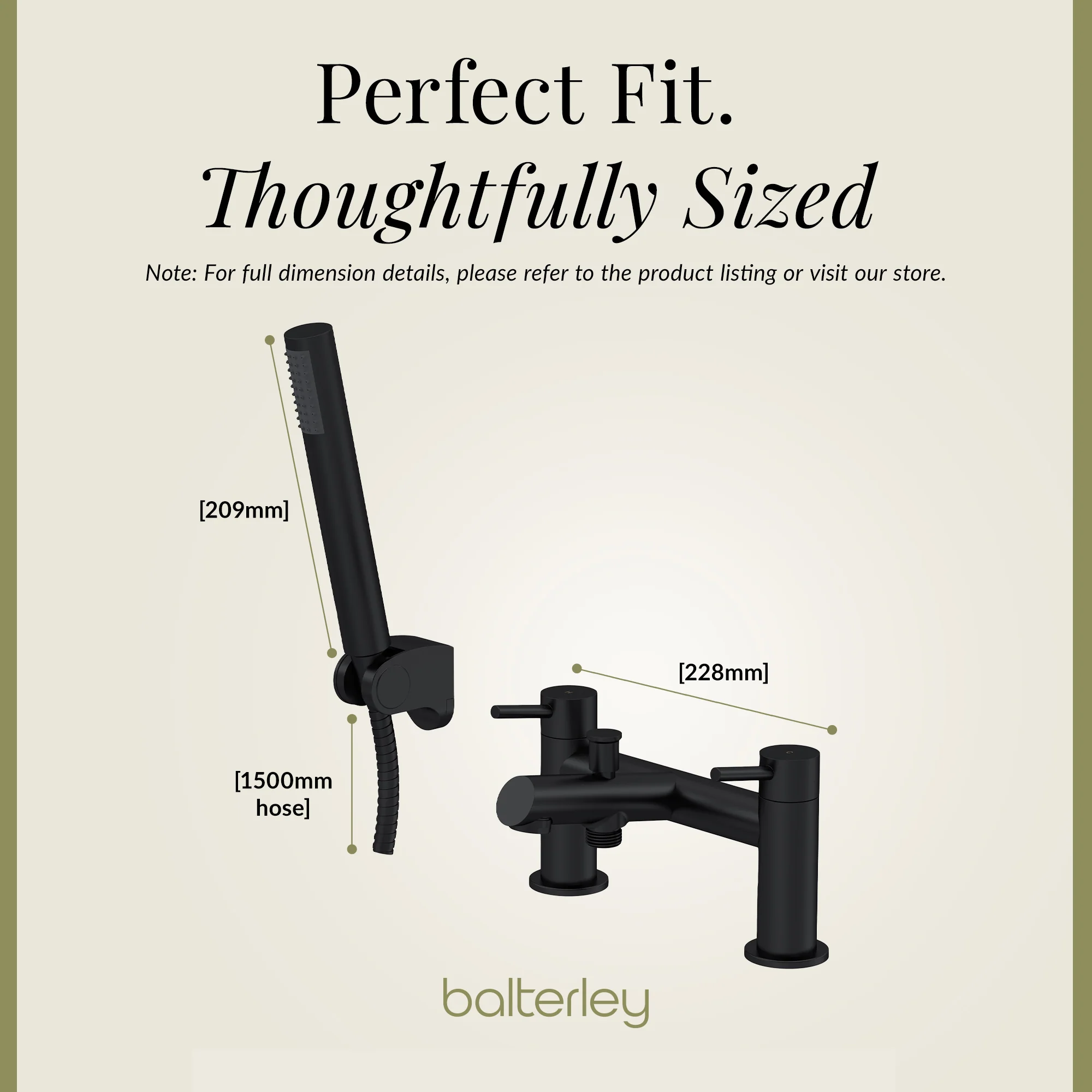 Wetley Round Minimalist Bath Shower Mixer Tap with Shower Kit - Choice of Finish - Image 7