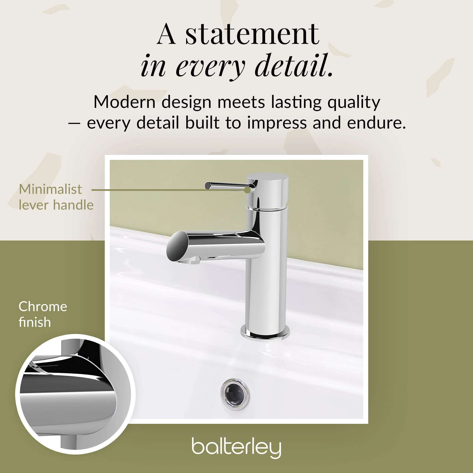 Wetley Minimalist Round Mono Basin Mixer Tap & Push Button Waste - Choice of Finish - Image 10