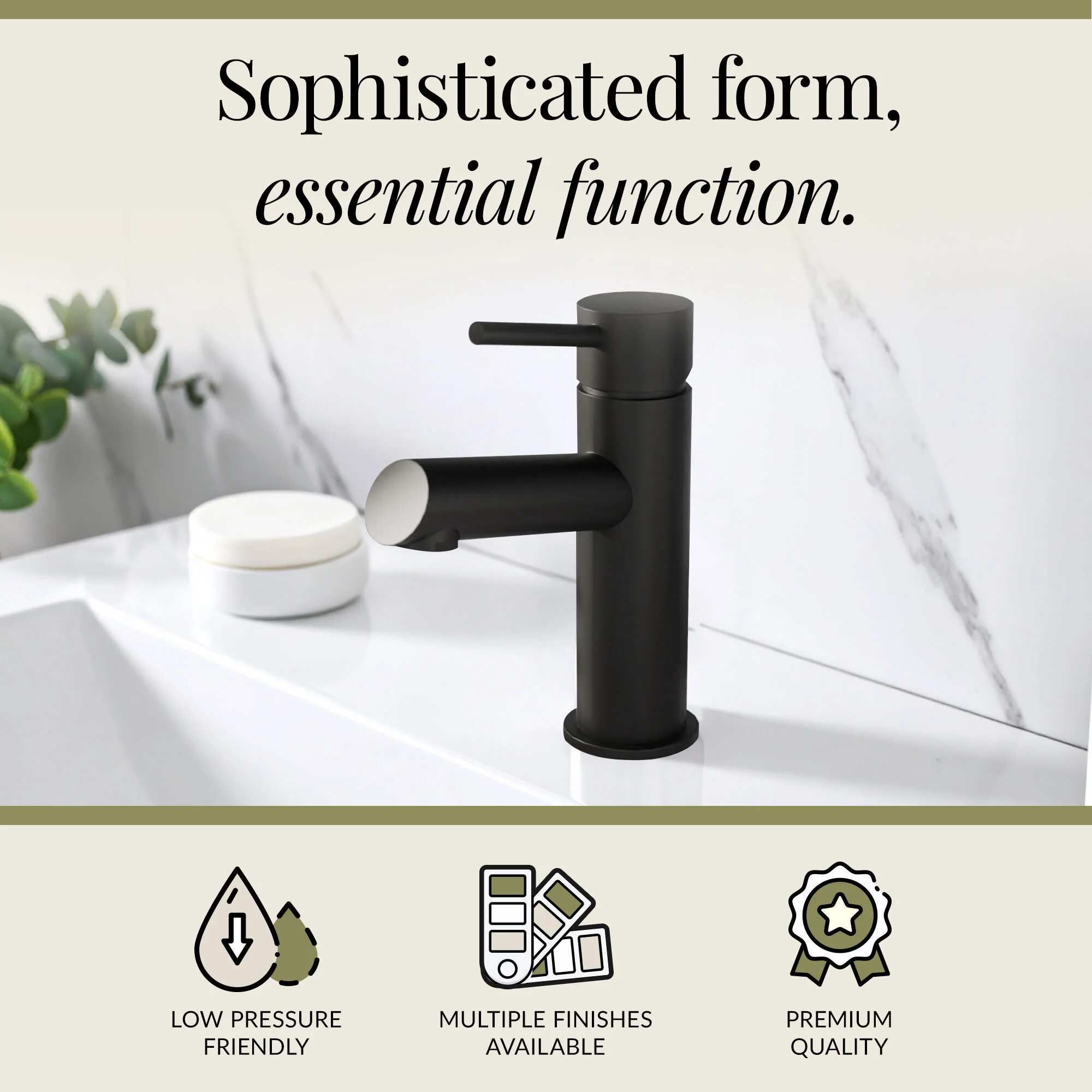 Wetley Minimalist Round Mono Basin Mixer Tap & Push Button Waste - Choice of Finish - Image 13