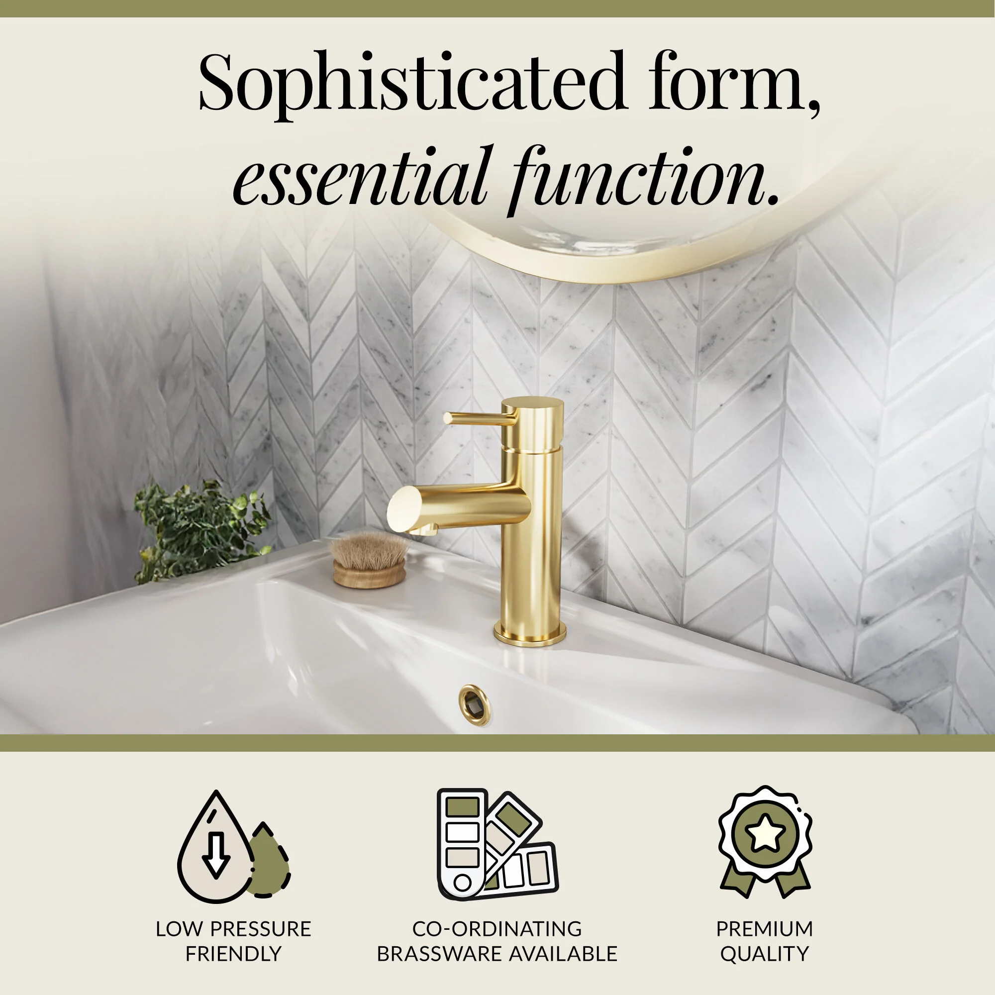 Wetley Minimalist Round Mono Basin Mixer Tap & Push Button Waste - Choice of Finish - Image 29