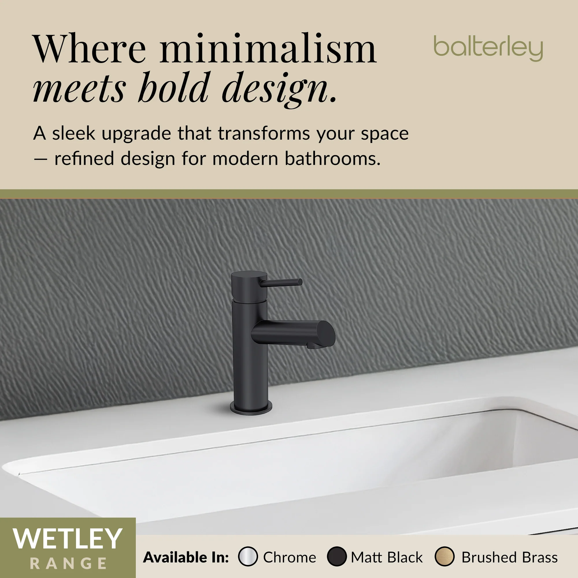 Wetley Minimalist Round Mono Basin Mixer Tap & Push Button Waste - Choice of Finish - Image 32