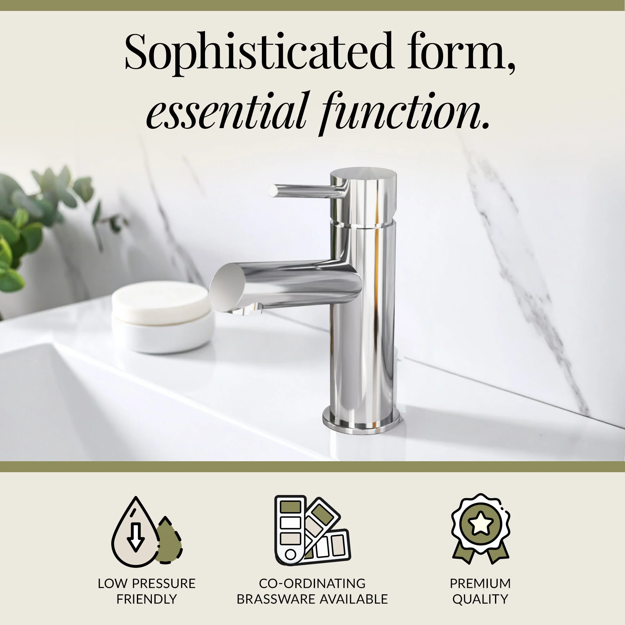 Wetley Minimalist Round Mono Basin Mixer Tap & Push Button Waste - Choice of Finish - Image 6