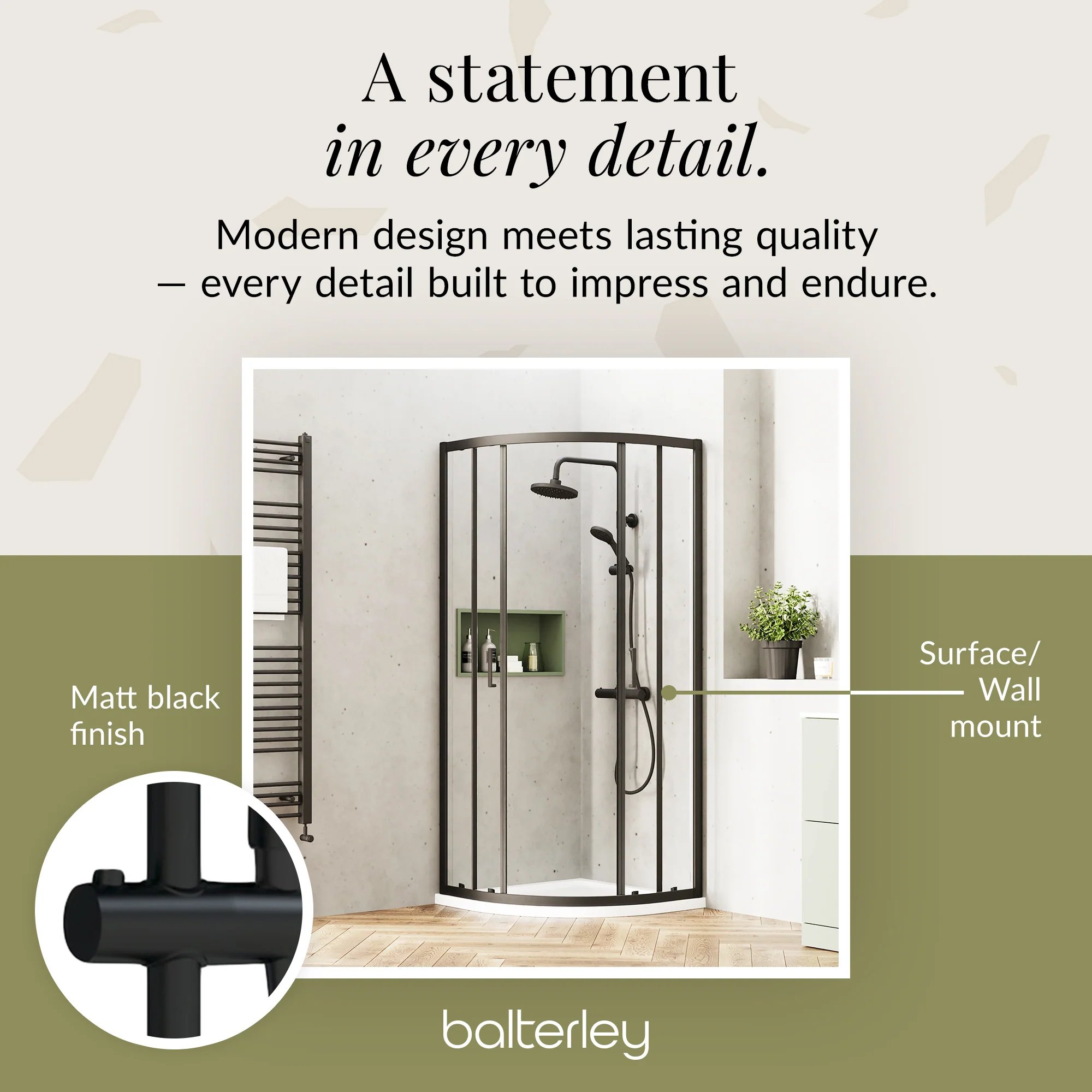 Round Thermostatic Shower Kit with Fixed Head & Adjustable Handset - Multiple Colours Available - Image 28