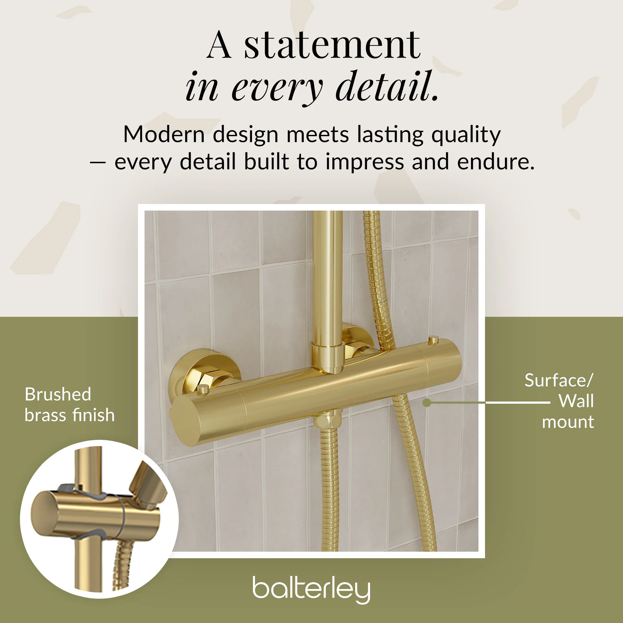 Round Thermostatic Shower Kit with Fixed Head & Adjustable Handset - Multiple Colours Available - Image 31