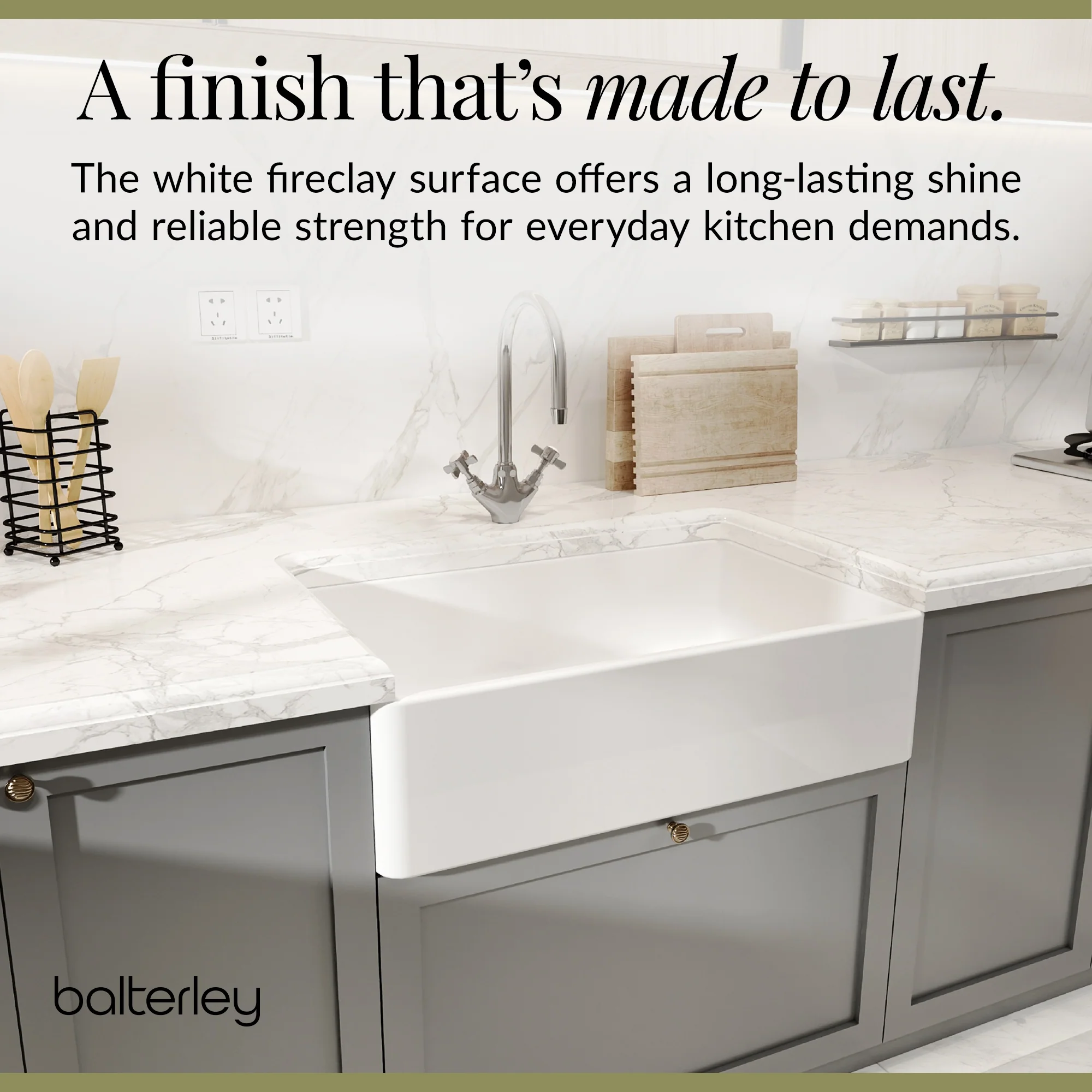 Single Bowl Butler Kitchen Sink - Choice of Tap and Waste - 795mm - Image 17