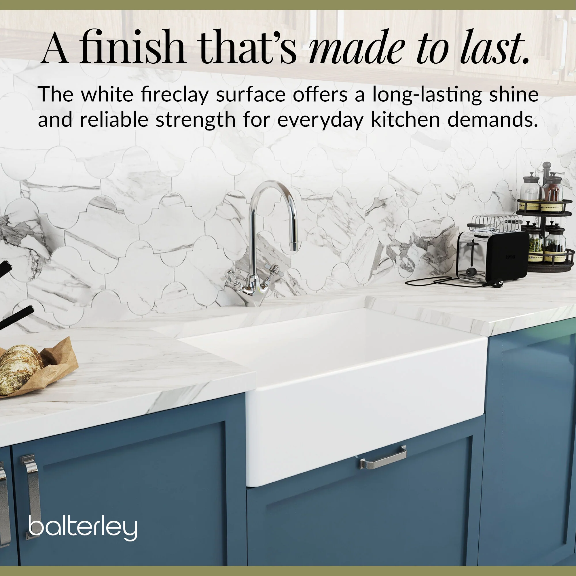 Single Bowl Butler Kitchen Sink - Choice of Tap and Waste - 795mm - Image 43