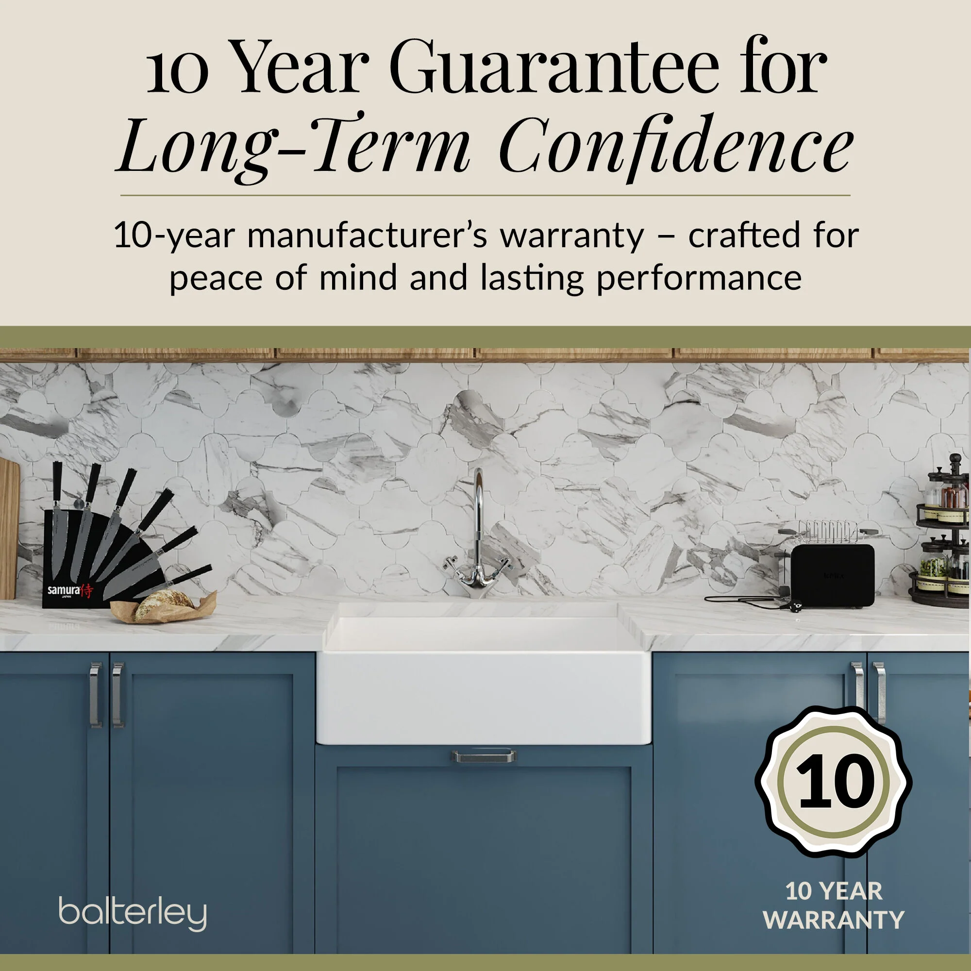 Single Bowl Butler Kitchen Sink - Choice of Tap and Waste - 795mm - Image 44