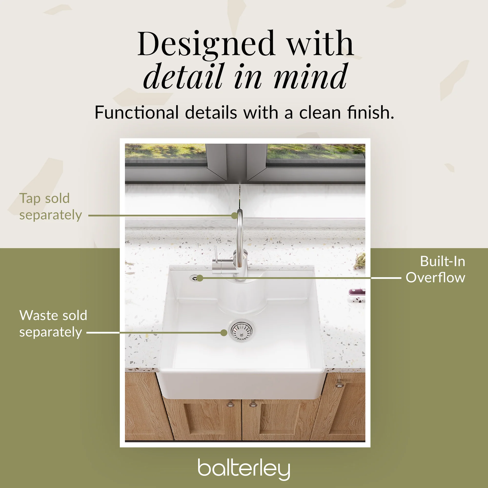 Single Bowl Fireclay Ceramic Butler Kitchen Sink - Variety of Sizes and Features Available - Image 56