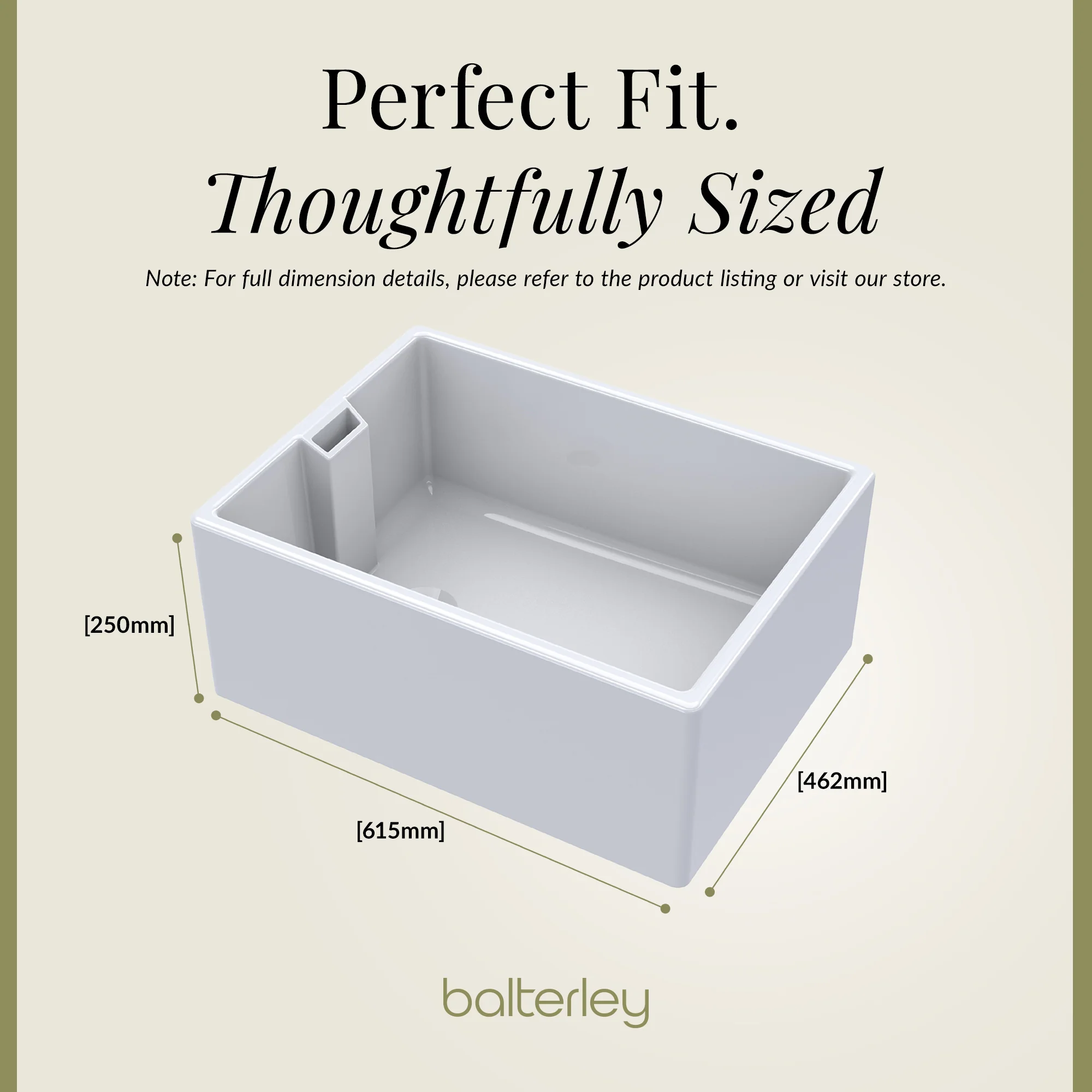 Single Bowl Fireclay Ceramic Belfast Kitchen Sink & French Classic Mono Sink Mixer Tap - Image 8