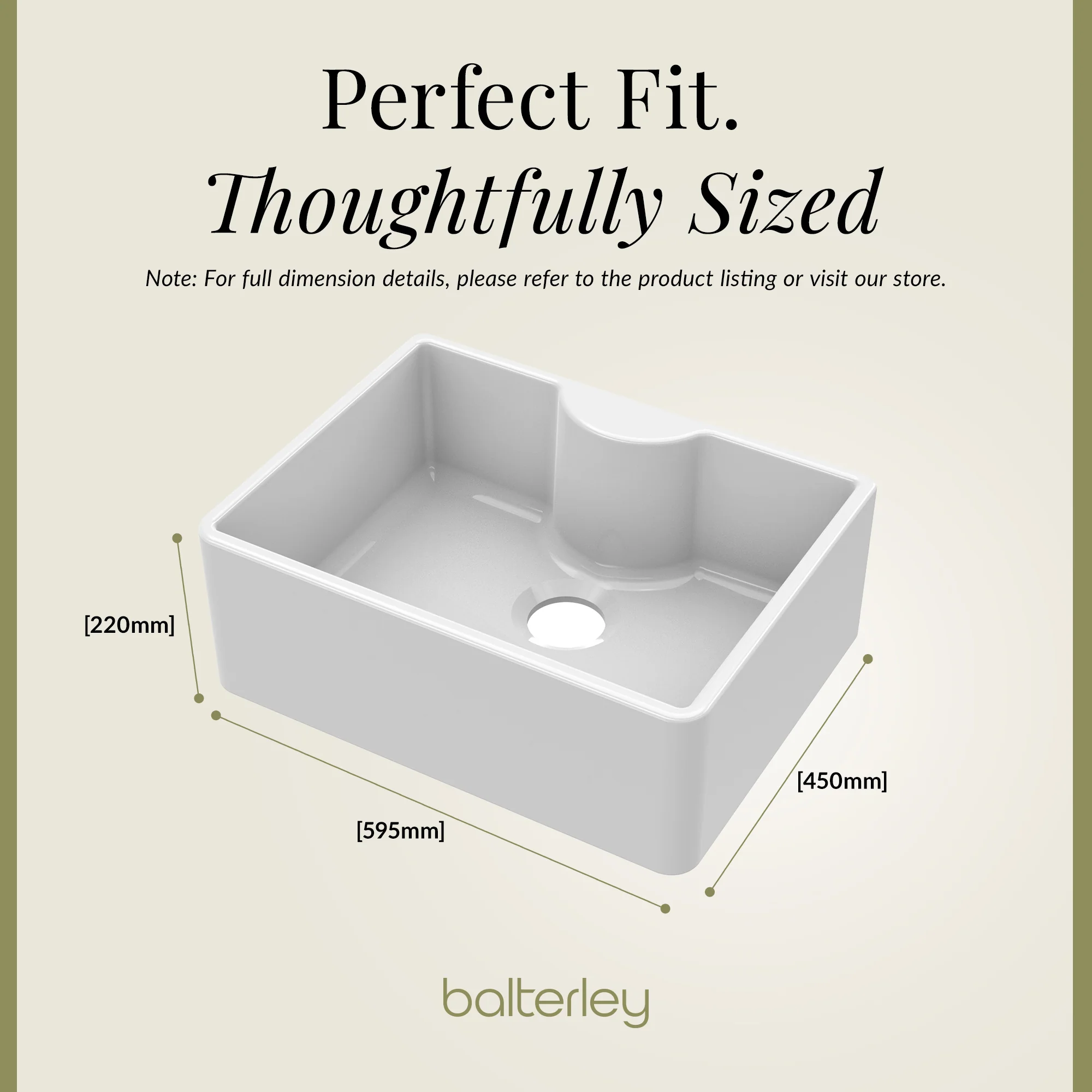 Single Bowl Fireclay Ceramic Butler Kitchen Sink with Tap Ledge - Image 5