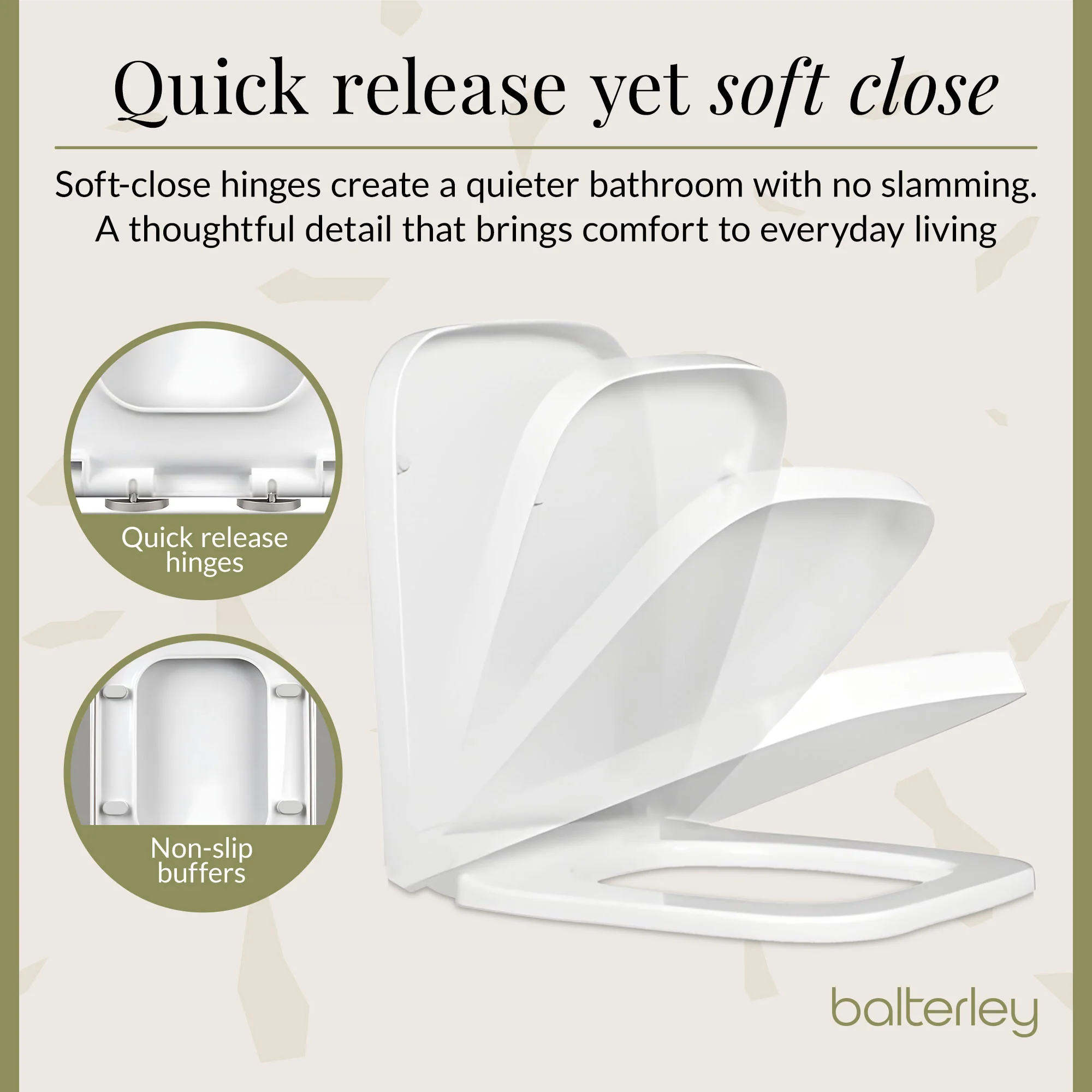 Hilderstone Modern Back to Wall Toilet Pan with Soft Close Seat - Image 4