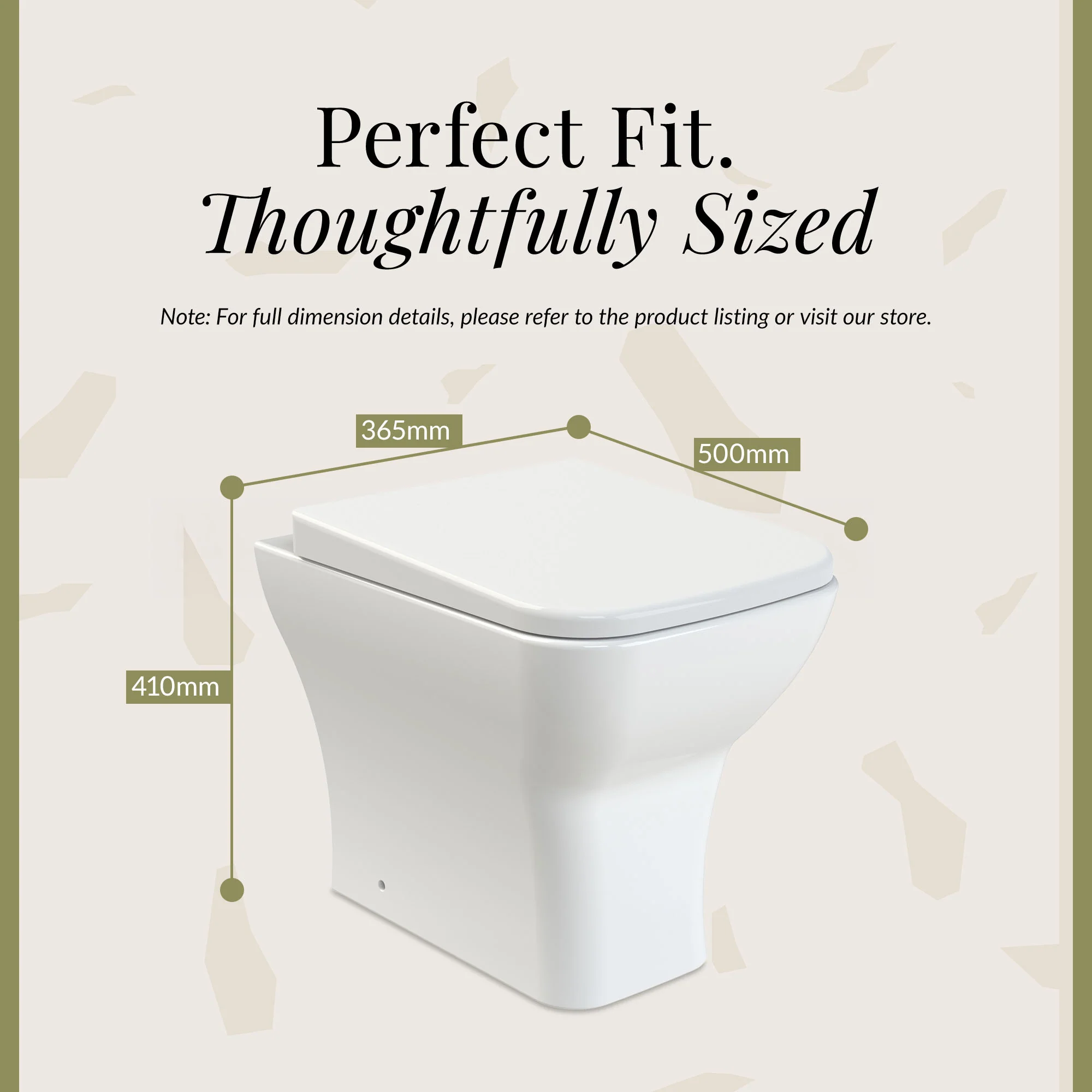 Hilderstone Modern Back to Wall Toilet Pan with Soft Close Seat - Image 5
