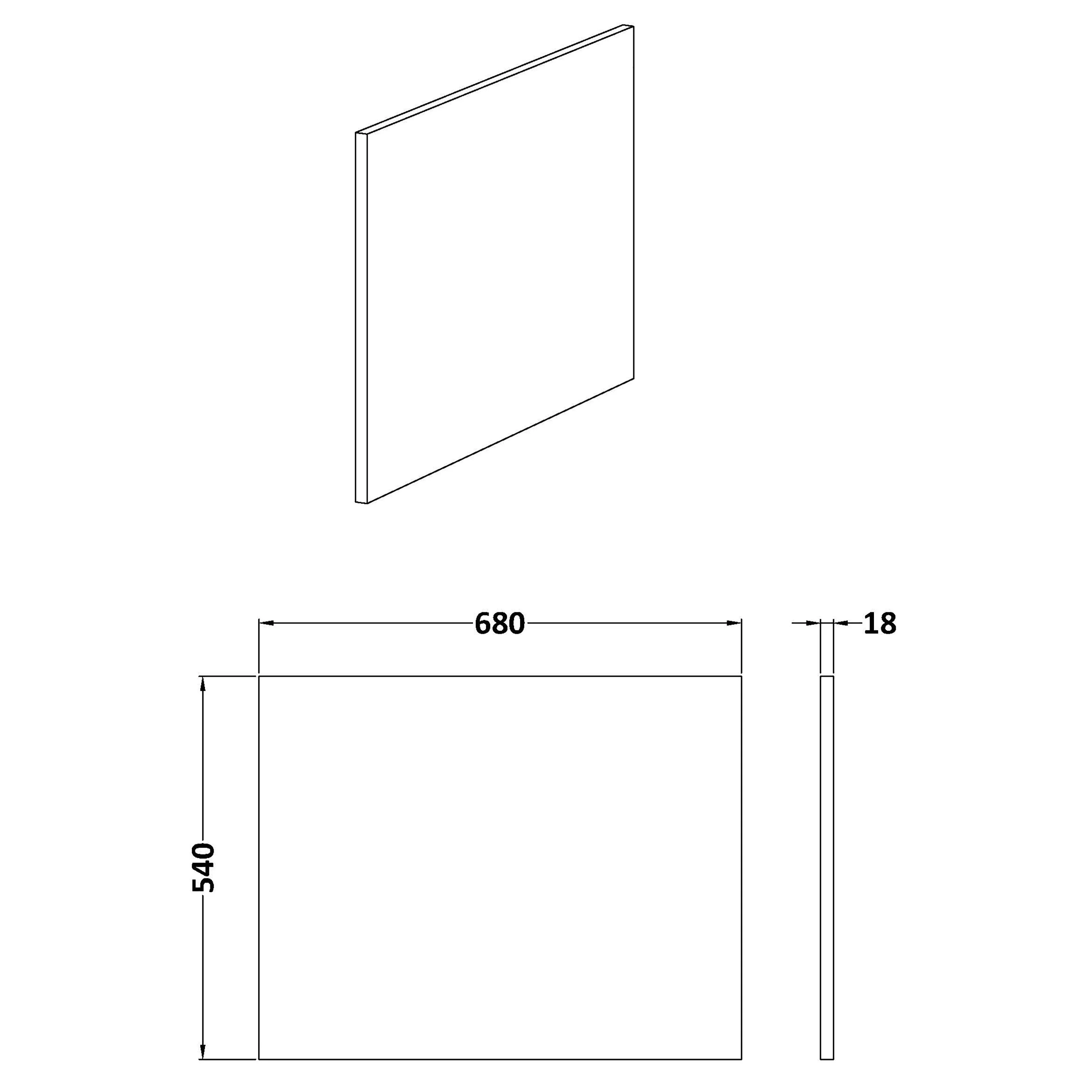 Square L-Shaped Shower Bath Panel - Gloss White - Image 5