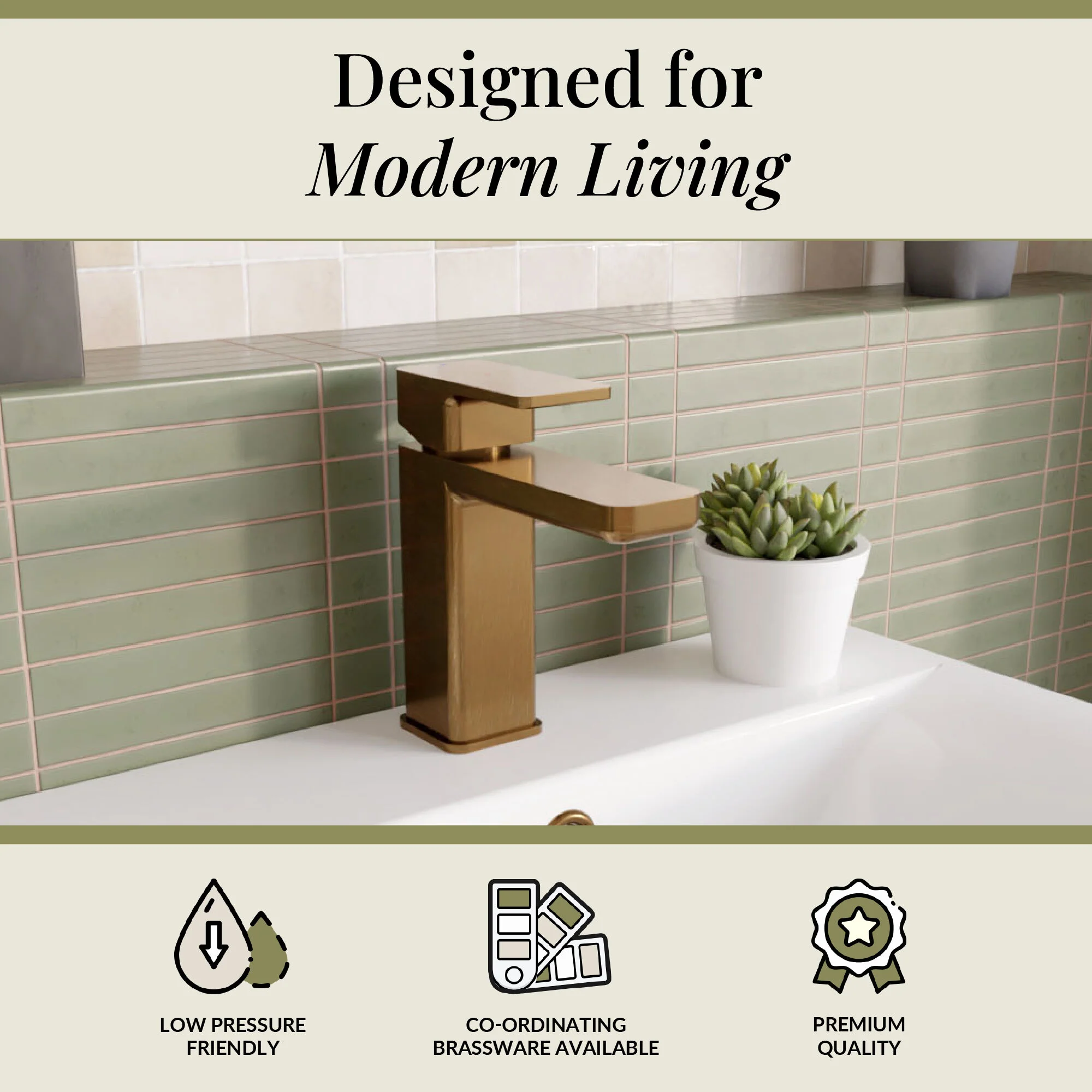 Swinscoe Square Mono Basin Mixer Tap with Push Button Waste – Choice of Finish - Image 10