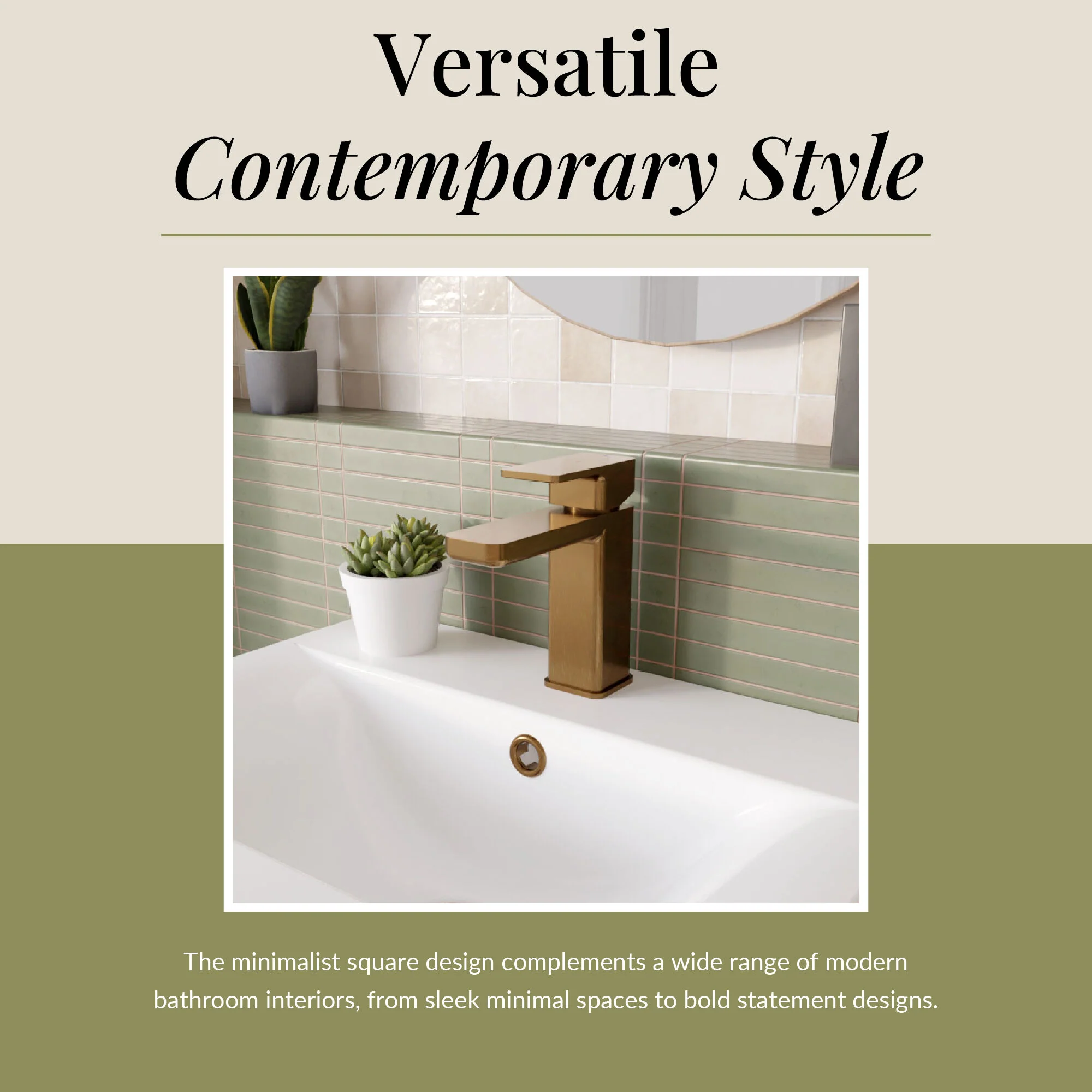Swinscoe Square Mono Basin Mixer Tap with Push Button Waste – Choice of Finish - Image 14