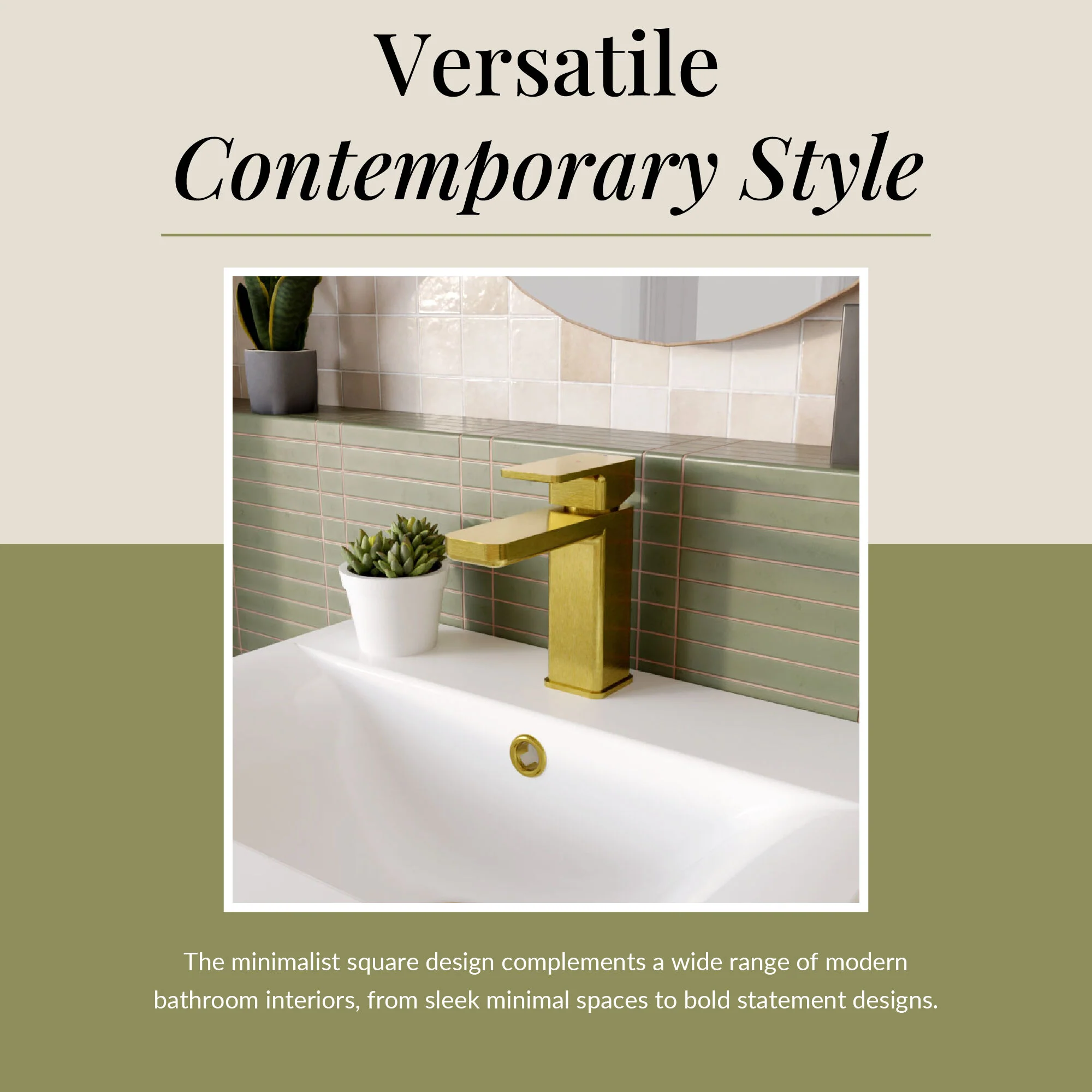 Swinscoe Square Mono Basin Mixer Tap with Push Button Waste – Choice of Finish - Image 50