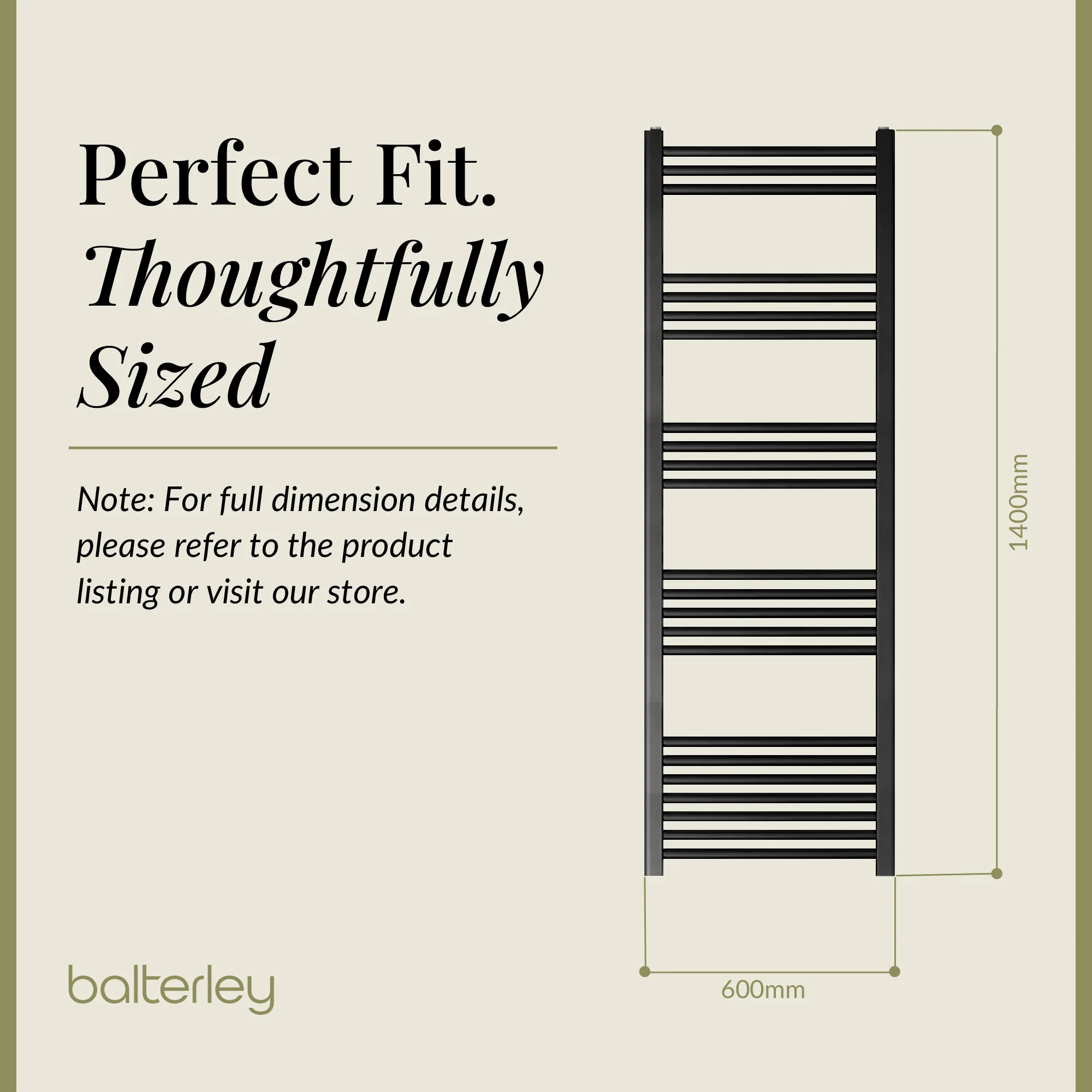 Straight Heated Heated Towel Rail Radiator, W: 600mm - Choice of Height and Finish - Image 106