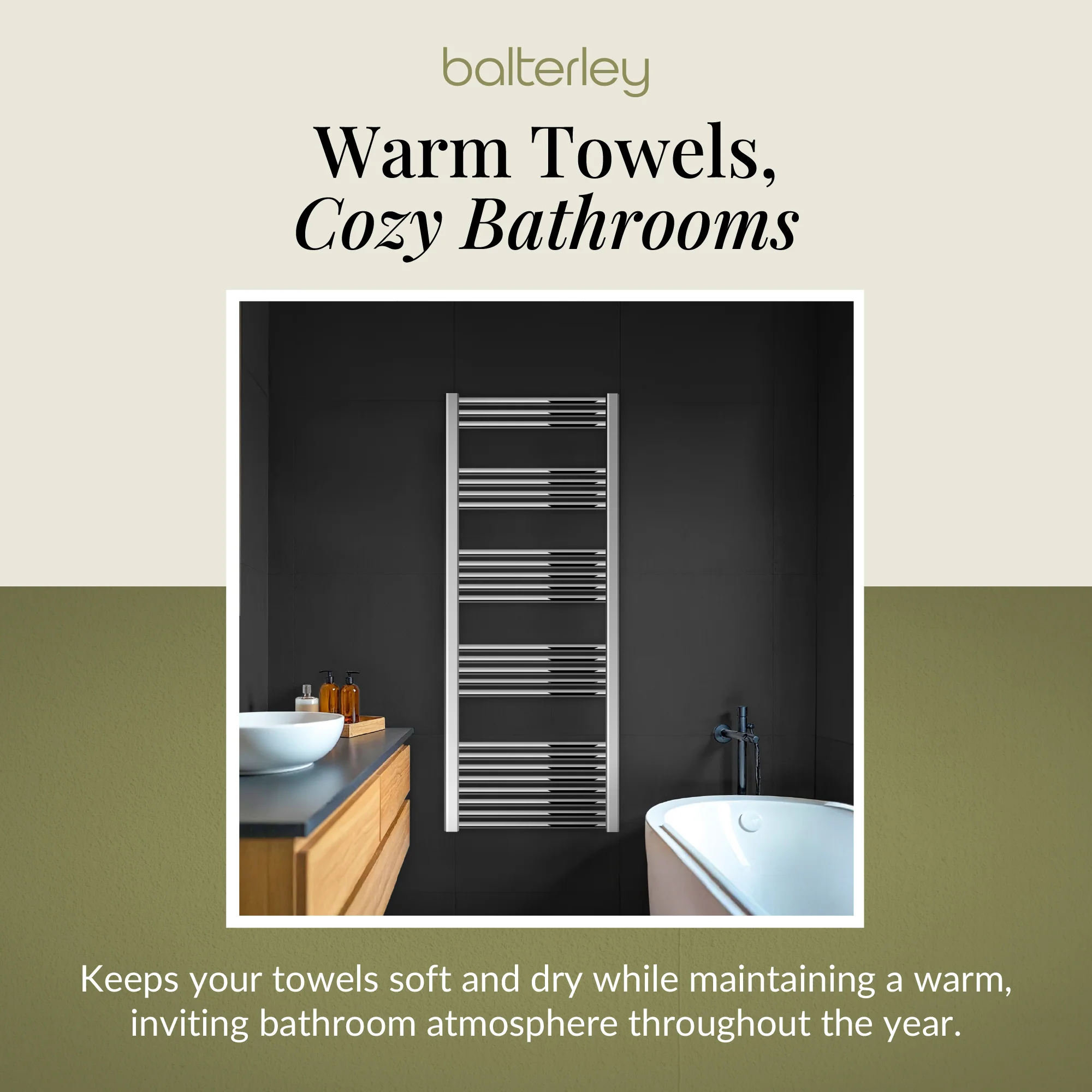 Straight Heated Heated Towel Rail Radiator, W: 600mm - Choice of Height and Finish - Image 157