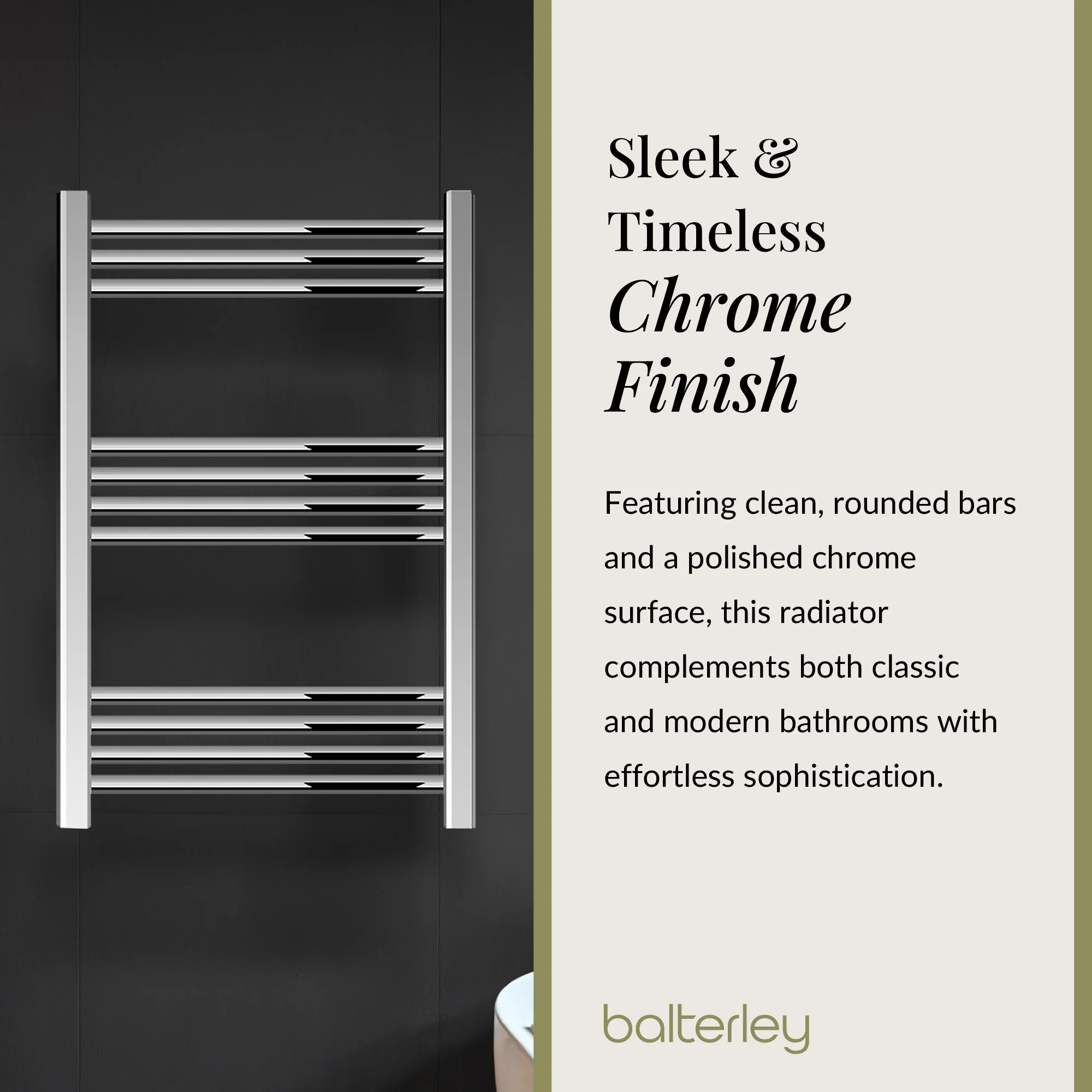 Straight Heated Heated Towel Rail Radiator, W: 600mm - Choice of Height and Finish - Image 45