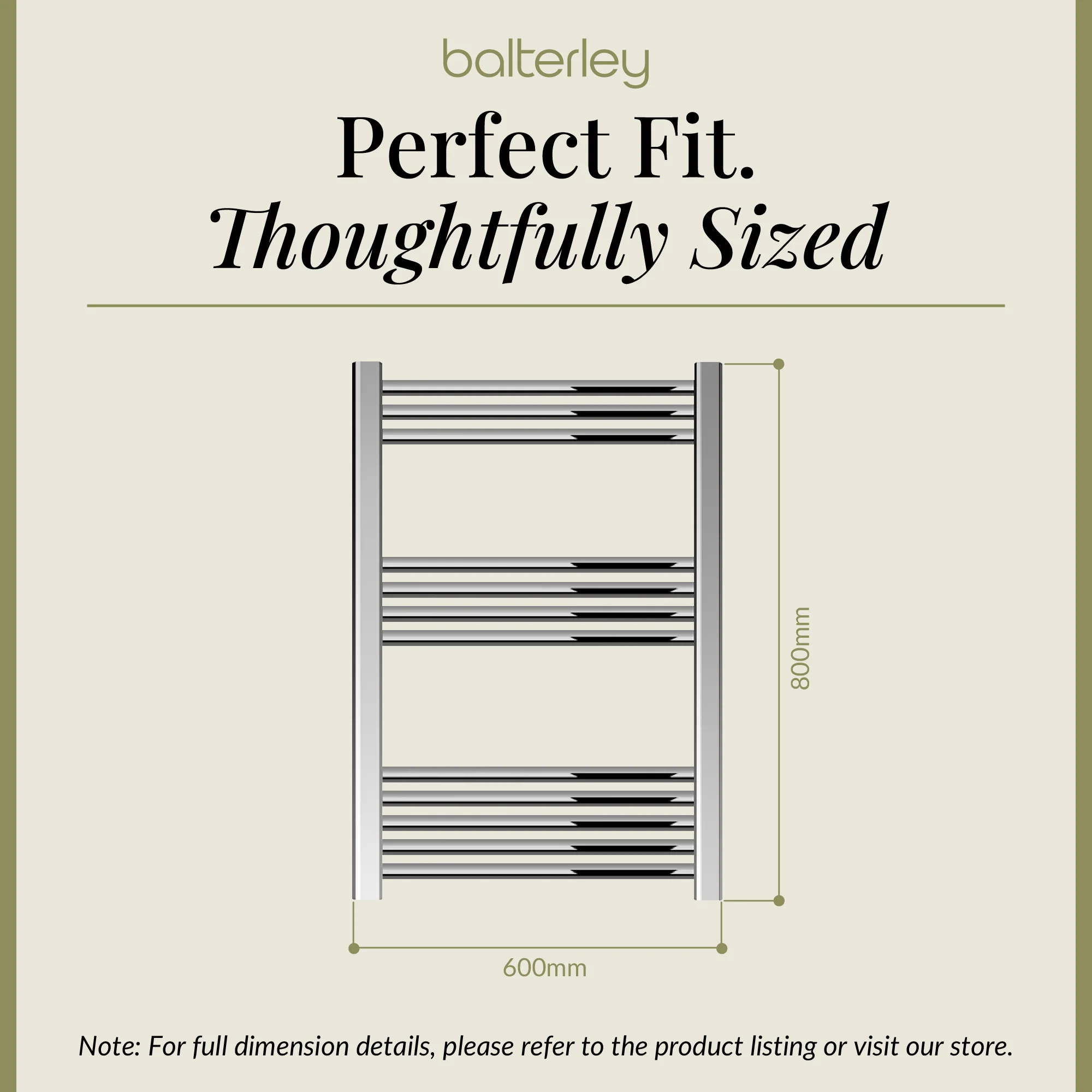 Straight Heated Heated Towel Rail Radiator, W: 600mm - Choice of Height and Finish - Image 63
