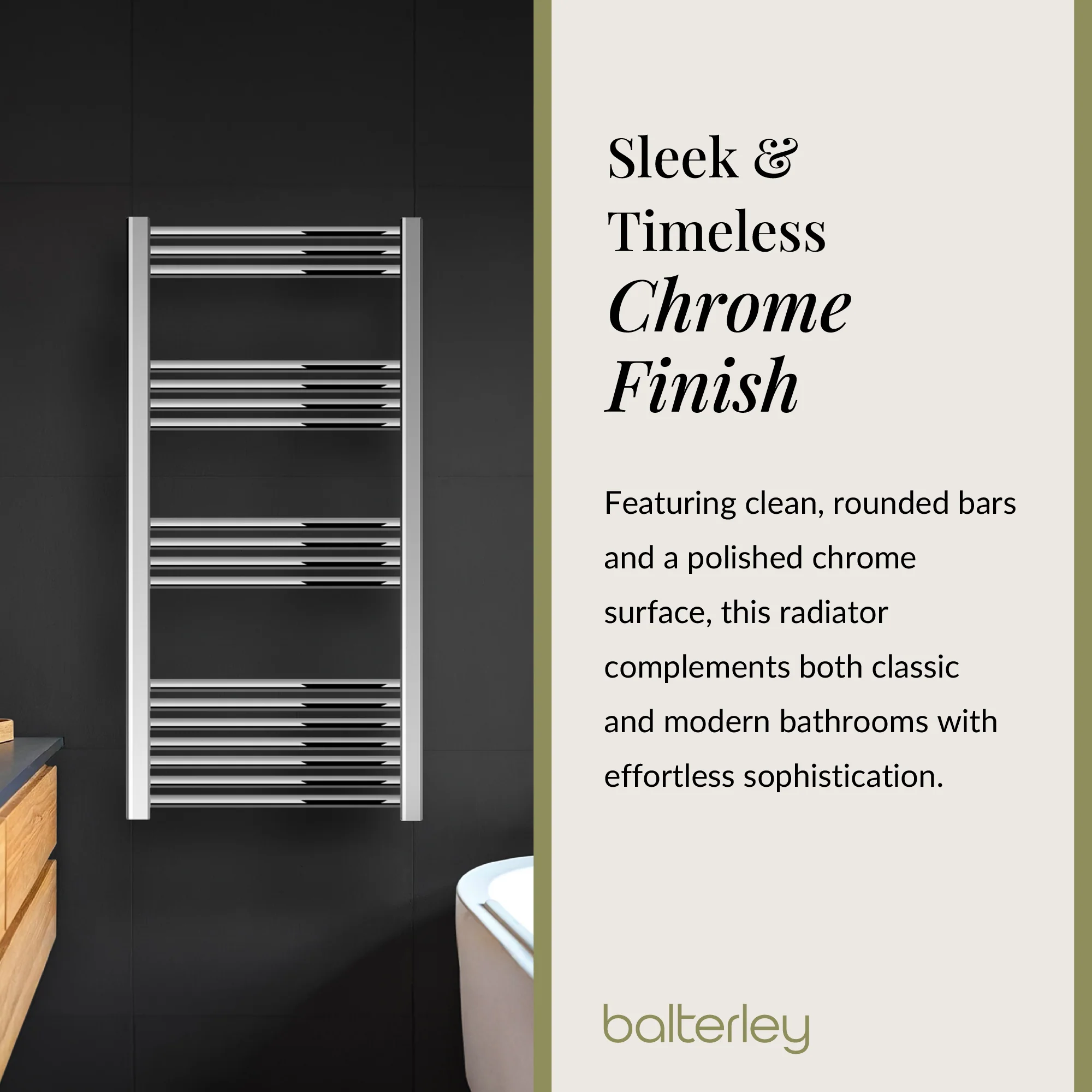 Straight Heated Heated Towel Rail Radiator, W: 600mm - Choice of Height and Finish - Image 91