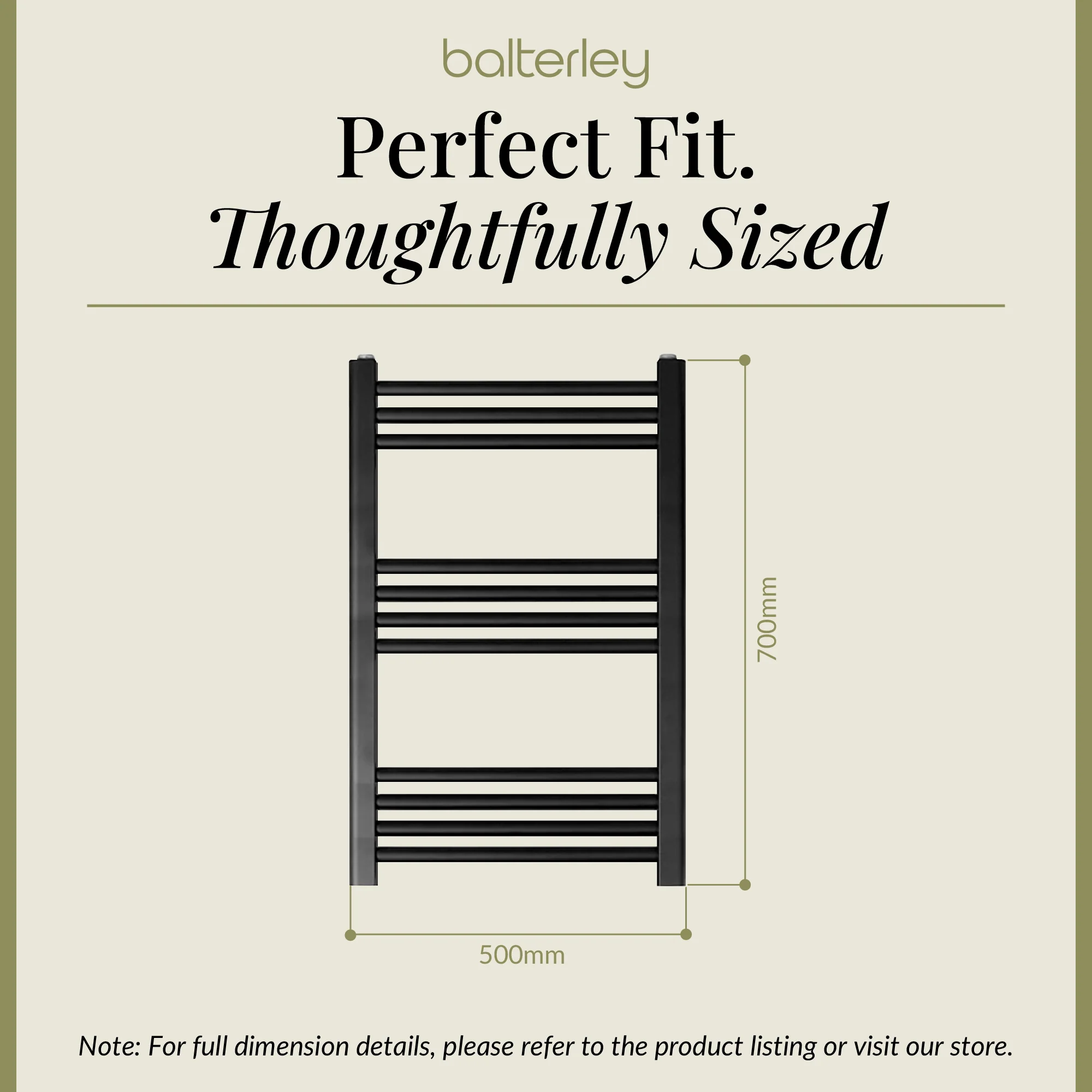 Straight Heated Rail Dual Fuel Towel Warmer, W: 500mm – Choice of Size & Finish - Image 30