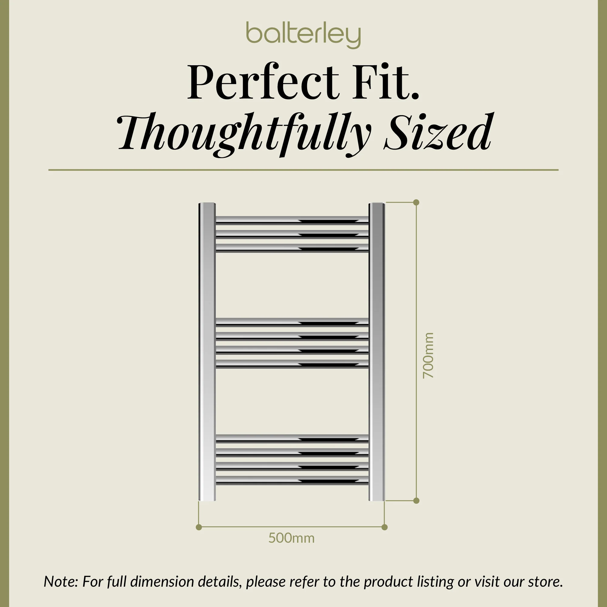 Straight Heated Rail Dual Fuel Towel Warmer, W: 500mm – Choice of Size & Finish - Image 32