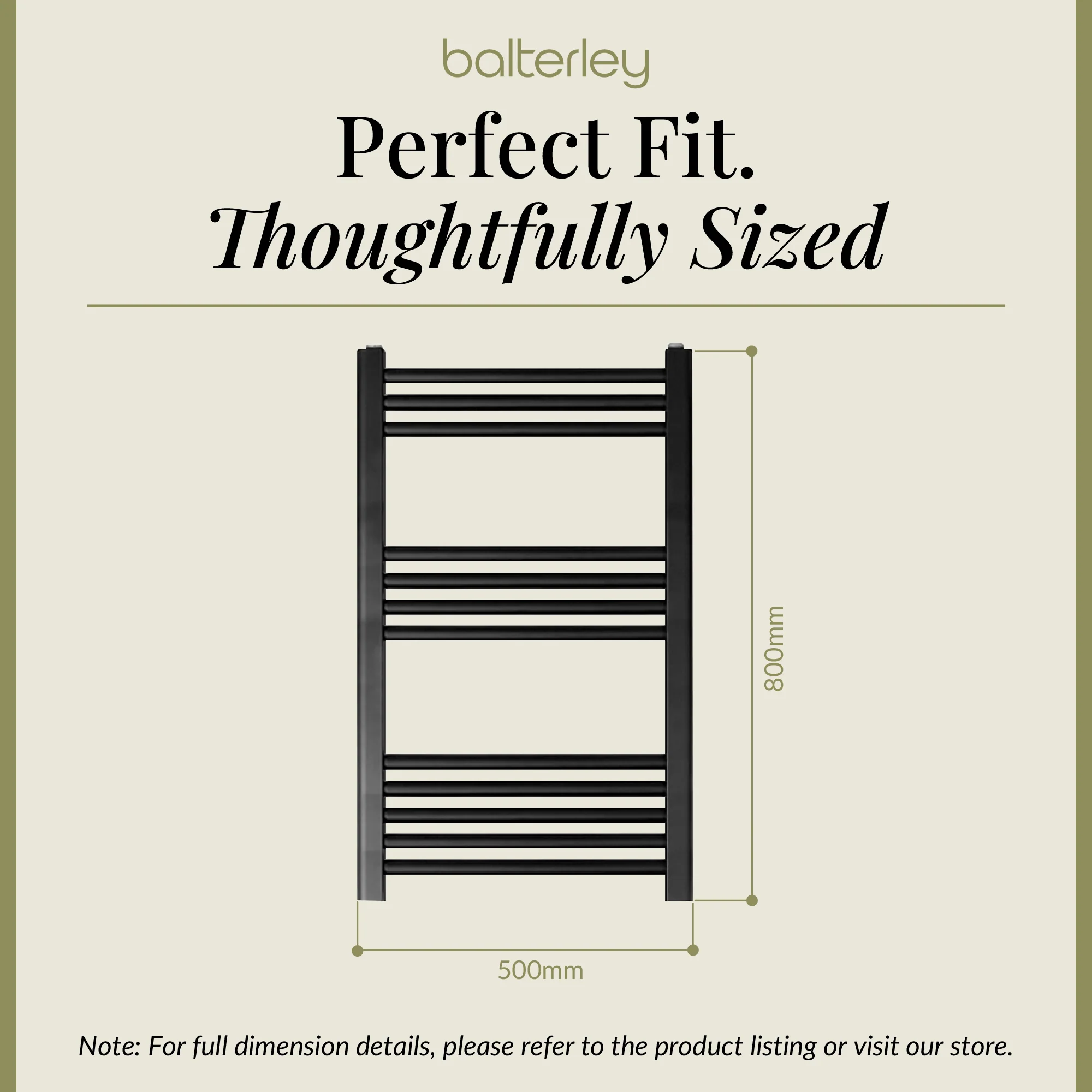Straight Heated Rail Dual Fuel Towel Warmer, W: 500mm – Choice of Size & Finish - Image 54