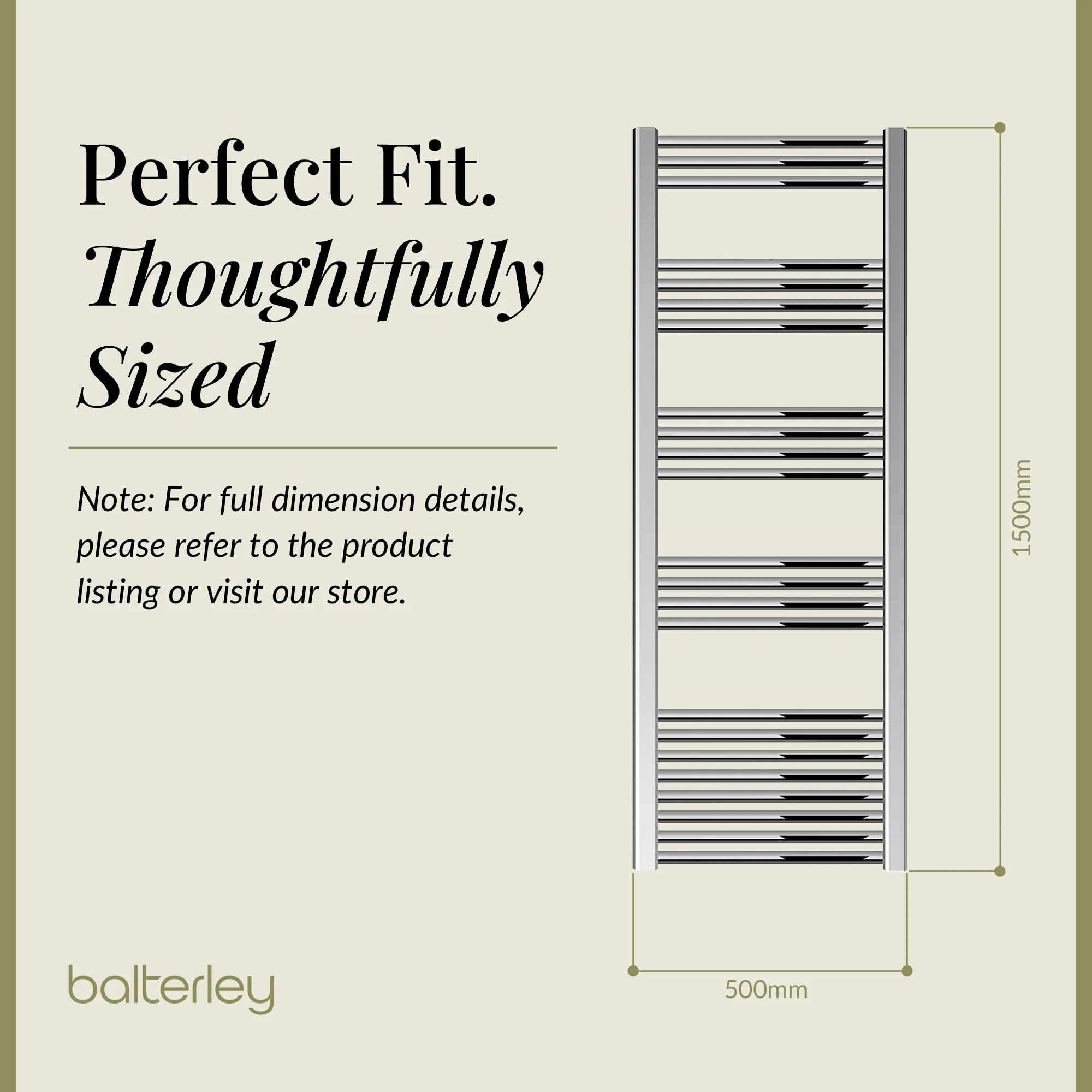 Straight Heated Rail Dual Fuel Towel Warmer, W: 500mm – Choice of Size & Finish - Image 93