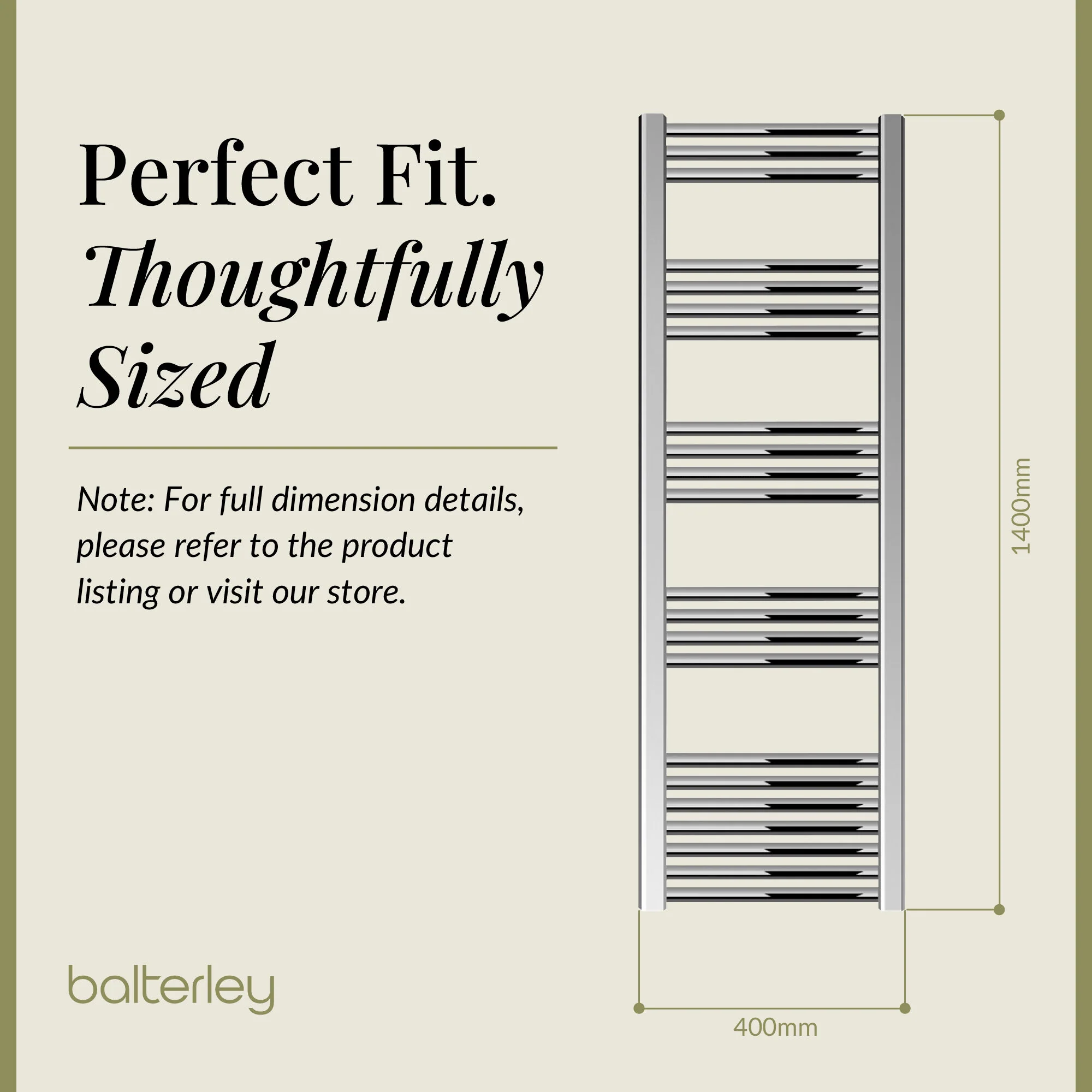 Straight Heated Rail Dual Fuel Towel Warmer, W: 400mm – Choice of Size & Finish - Image 46