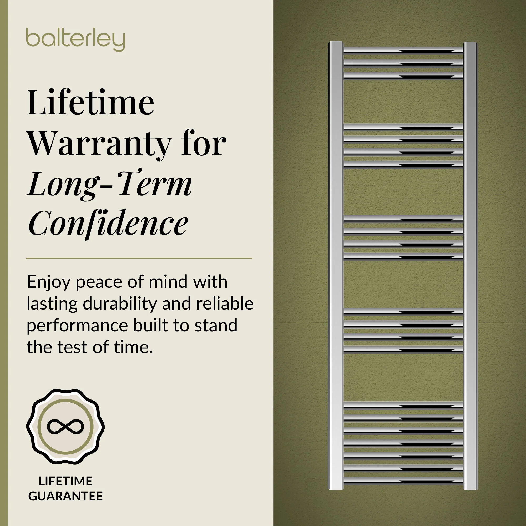 Straight Heated Rail Dual Fuel Towel Warmer, W: 400mm – Choice of Size & Finish - Image 47