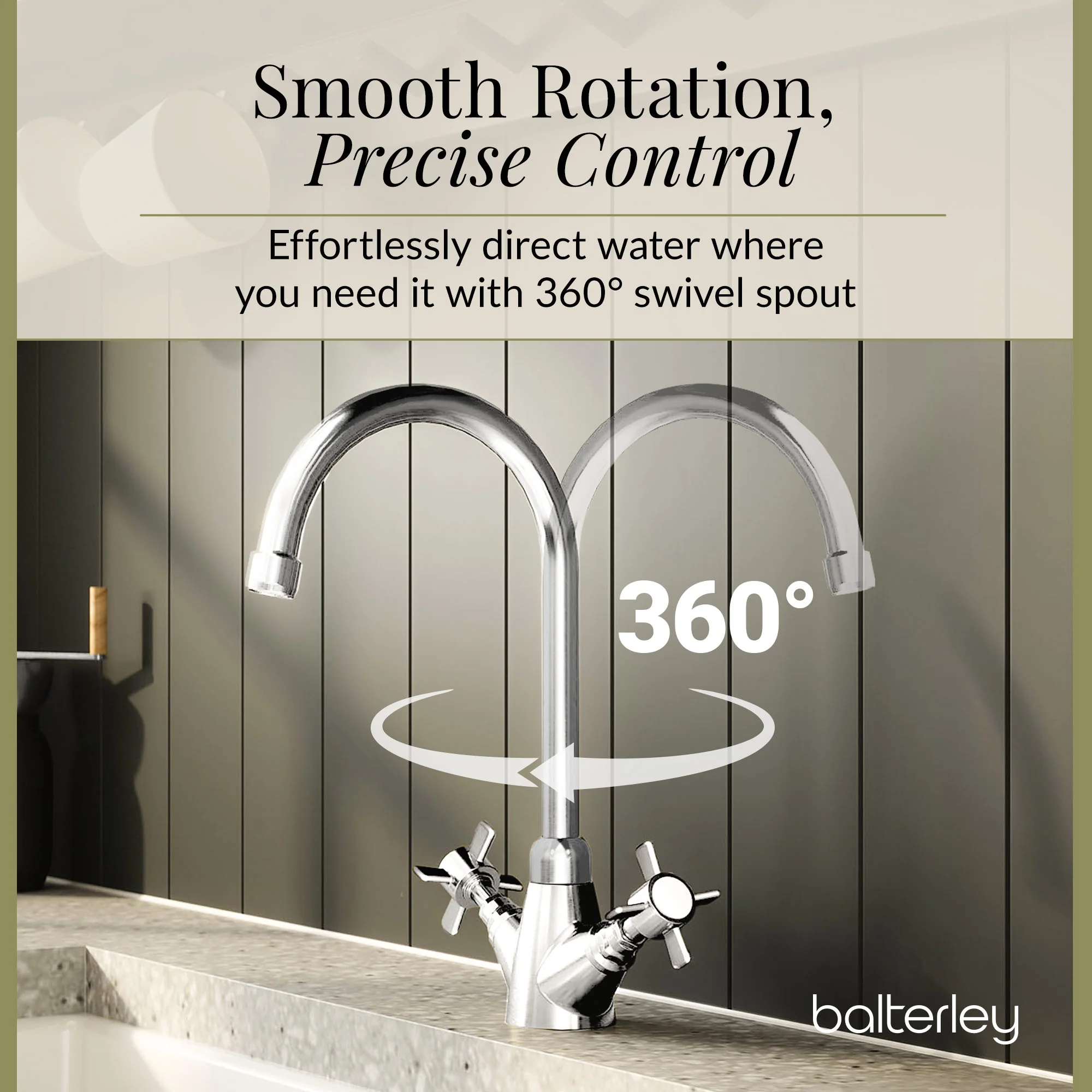 Traditional Mono Mixer Kitchen Tap - Multiple Handle and Finish Options Available - Image 23